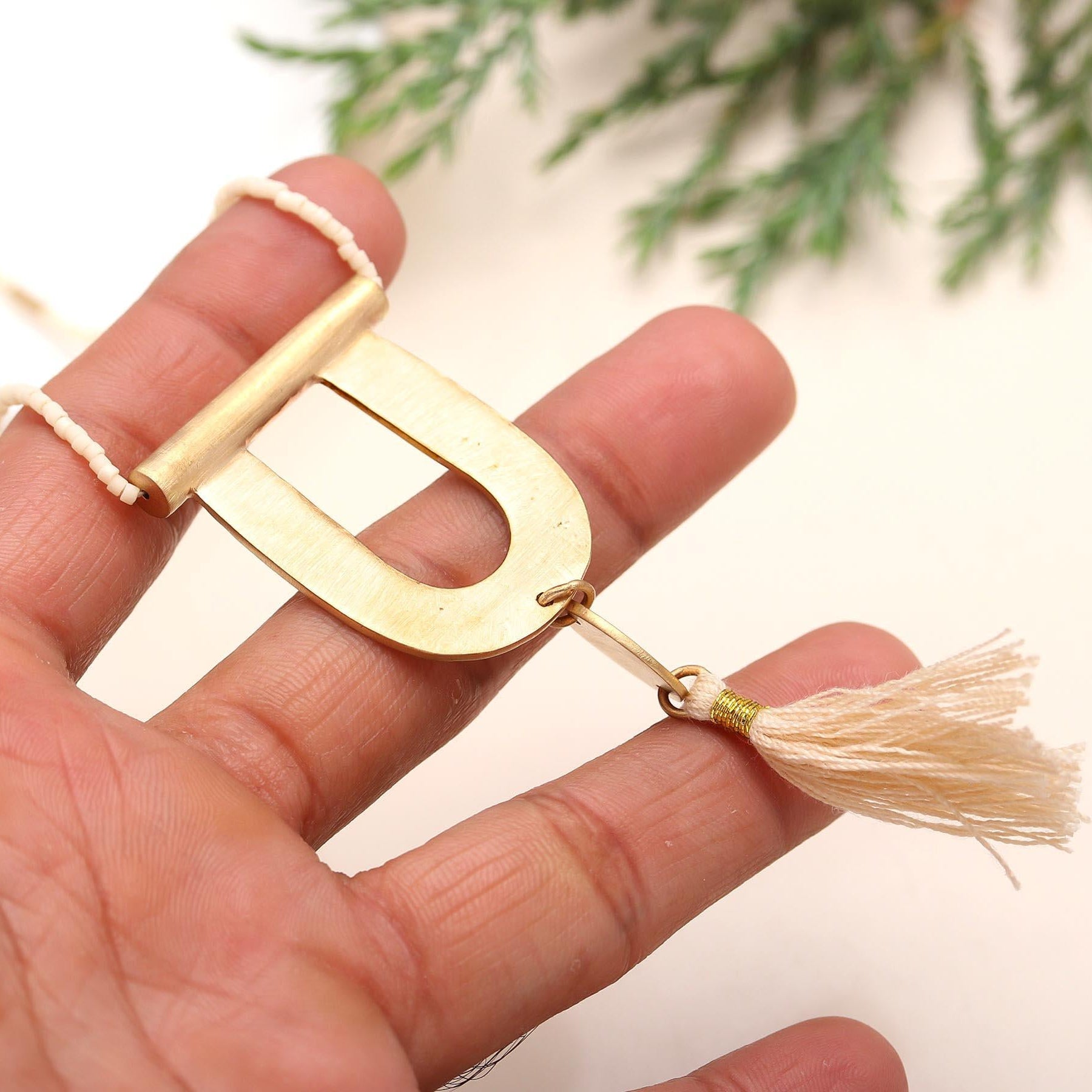 The Boho Arch: Gold U-Shape Tassel Necklace