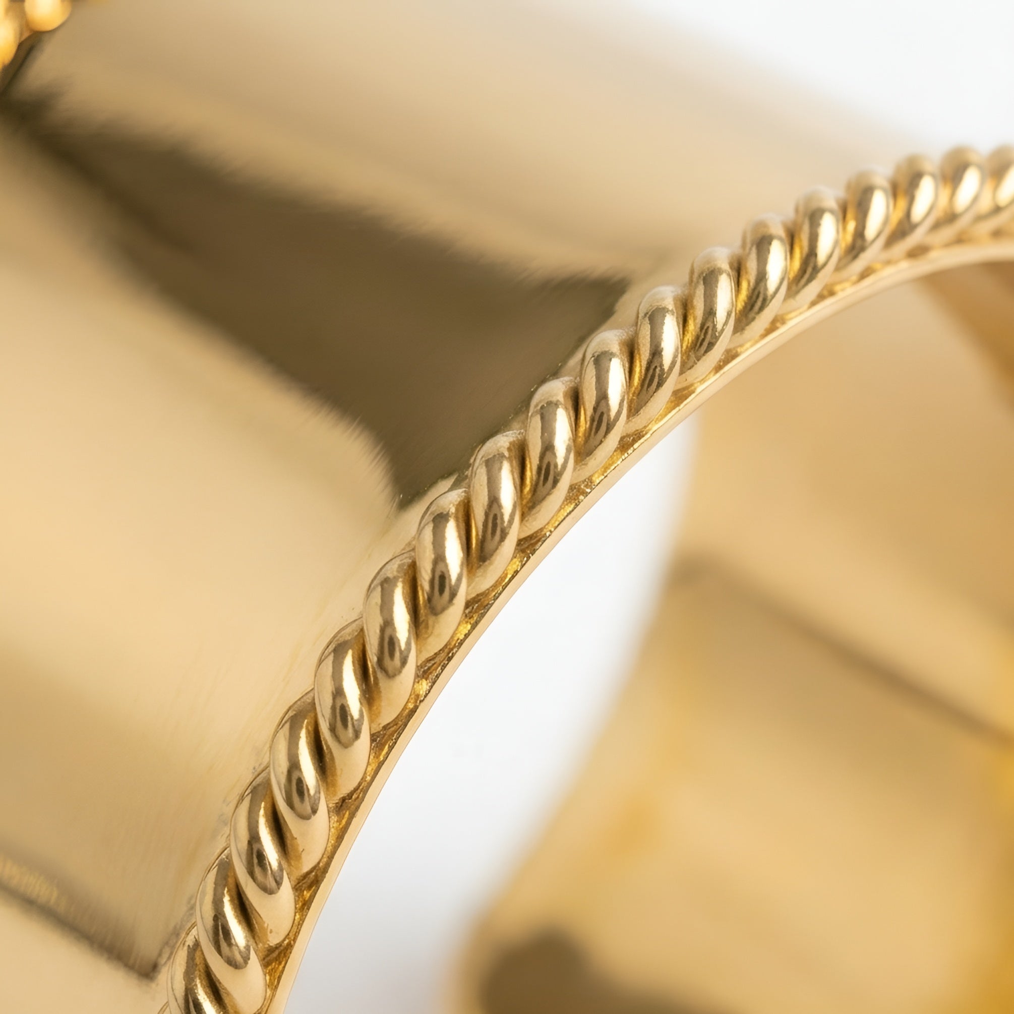 The Ptolemy Cuff: Wide Column Rope Edge Cuff Bracelet