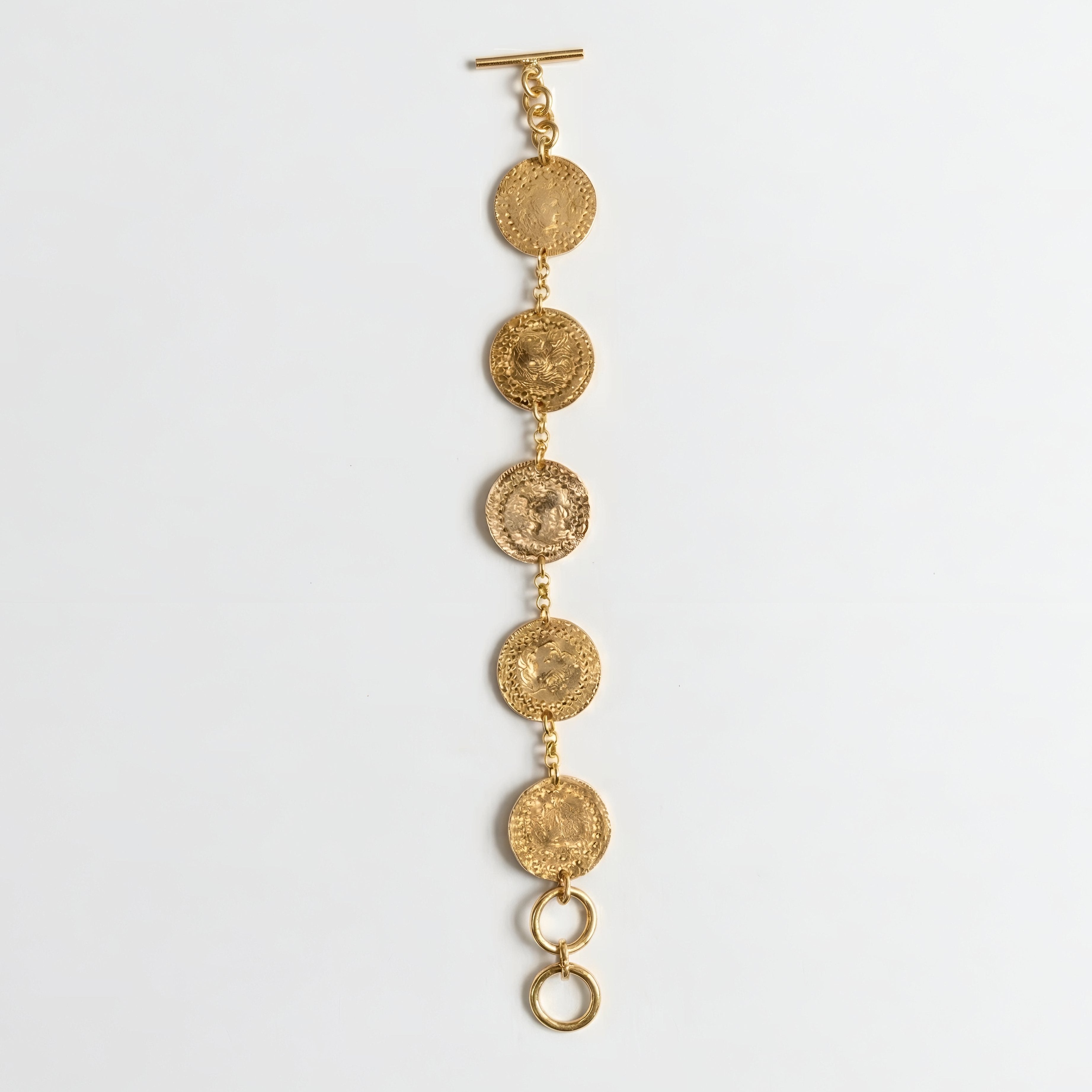 The Denarius Chain: Roman Coin Disc Station Bracelet