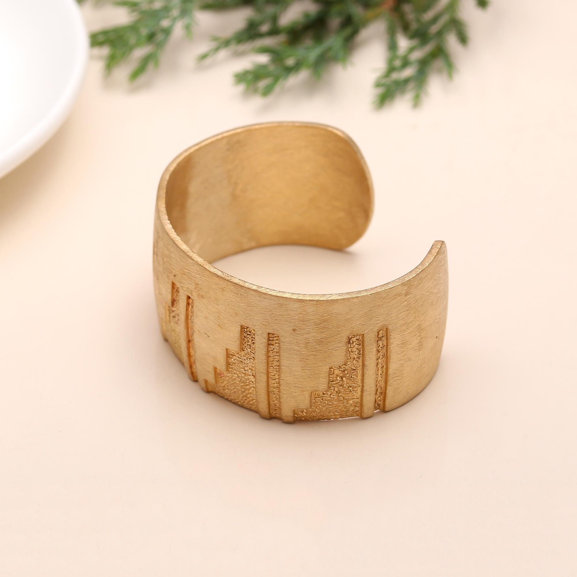 The Urban Horizon: Designer Gold Cuff Bracelet