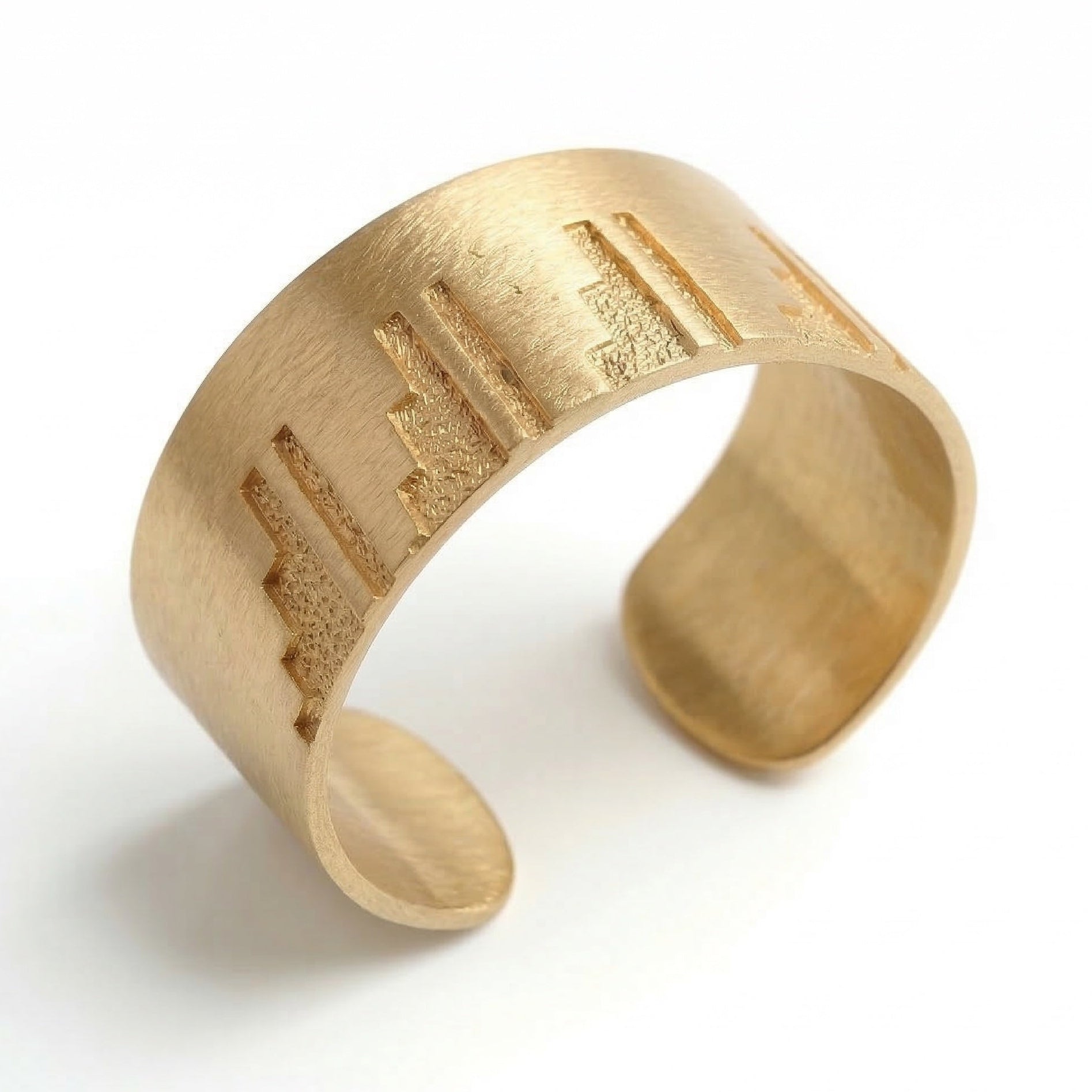 The Teotihuacan Cuff: Aztec Step Pyramid Wide Bracelet