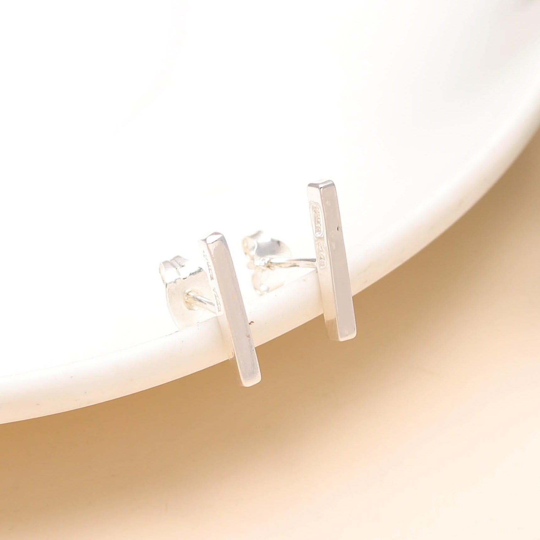925 Sterling Silver Bar Stud Earrings