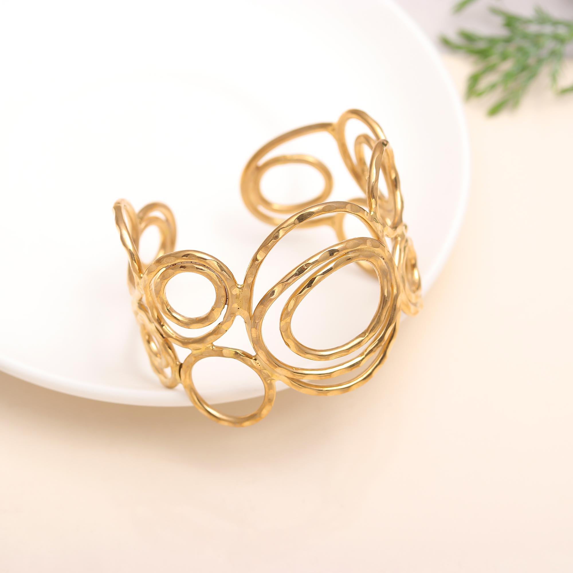 925 Silver Open Circle Cuff Bracelet