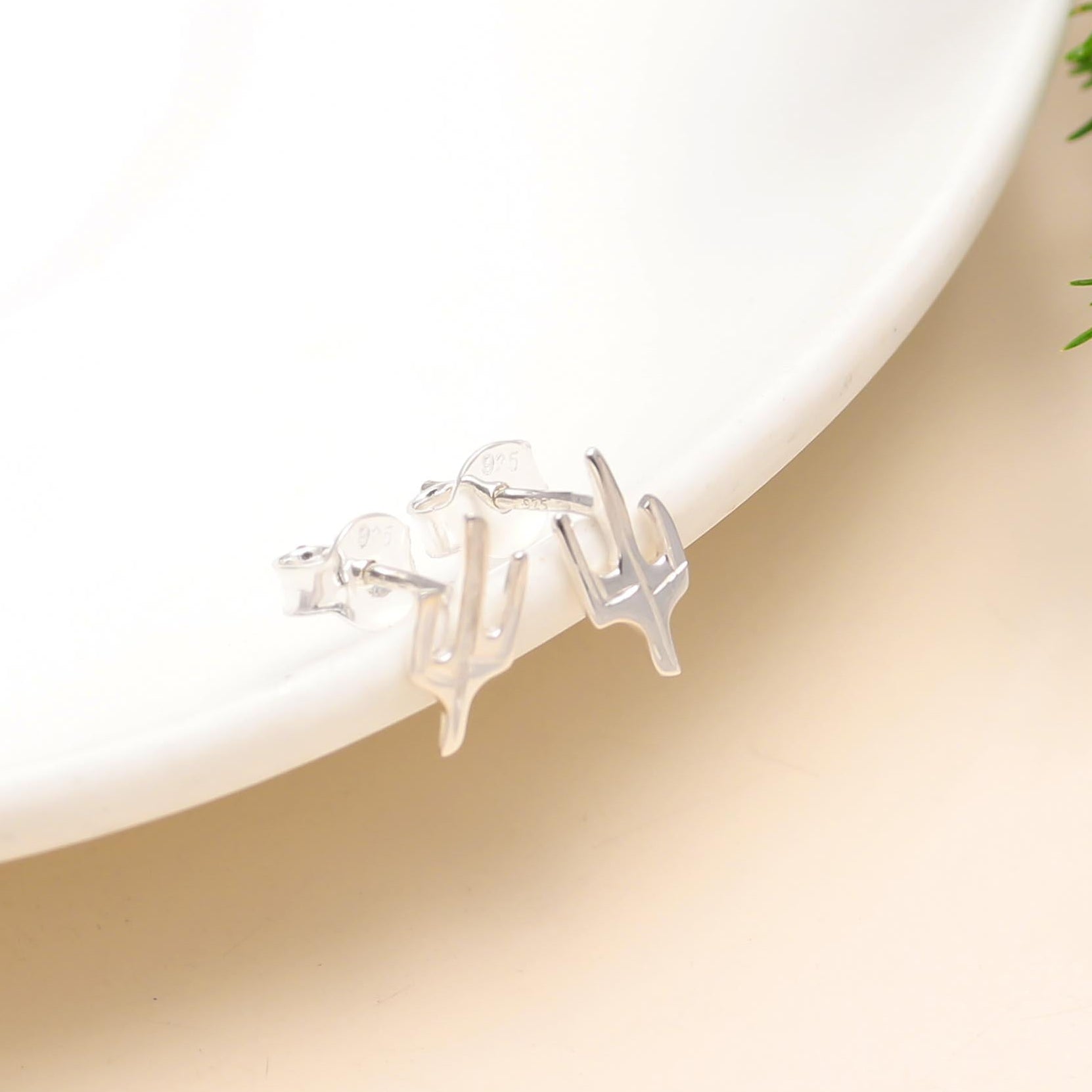 The Silver Saguaro: Sterling Silver Cactus Stud Earrings