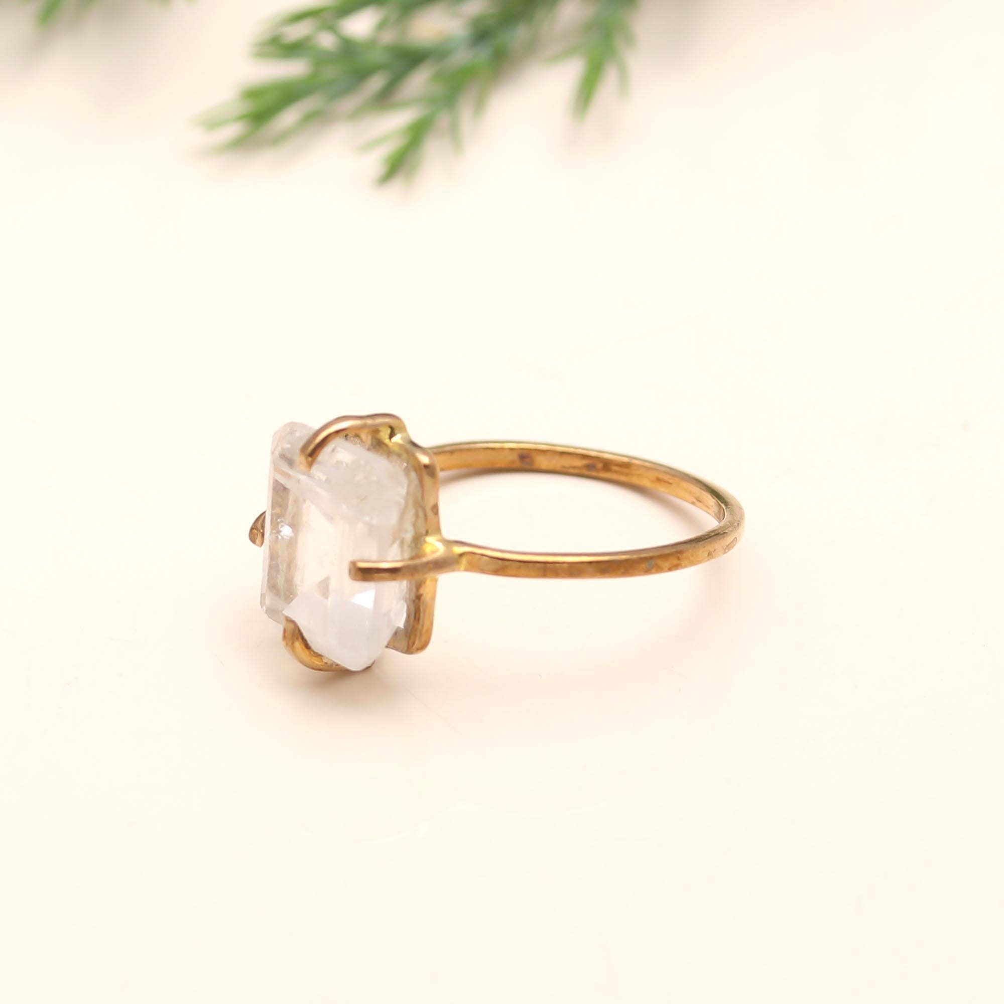 925 Silver Raw Quartz Ring