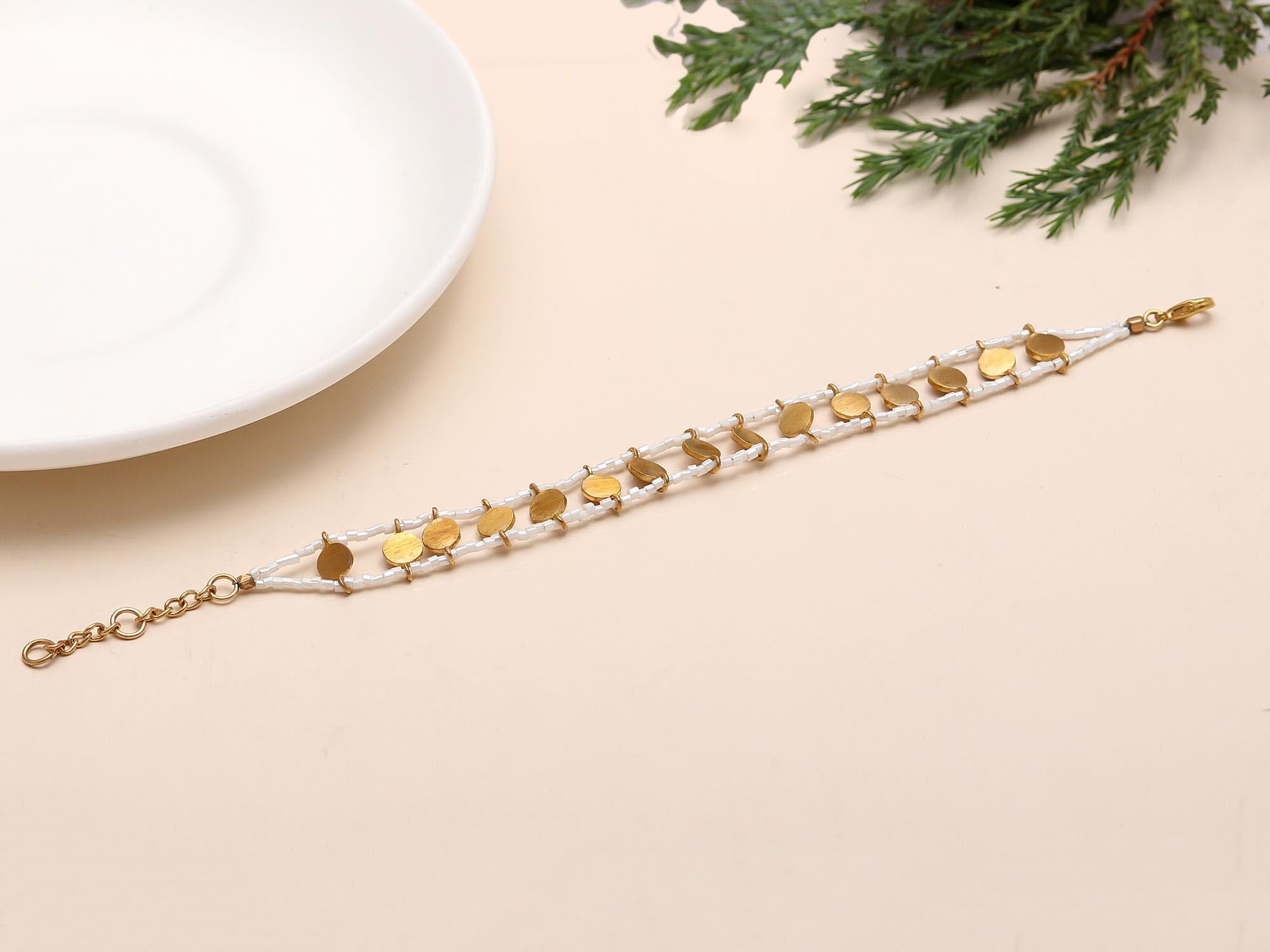 925 Silver White Beaded Bracelet