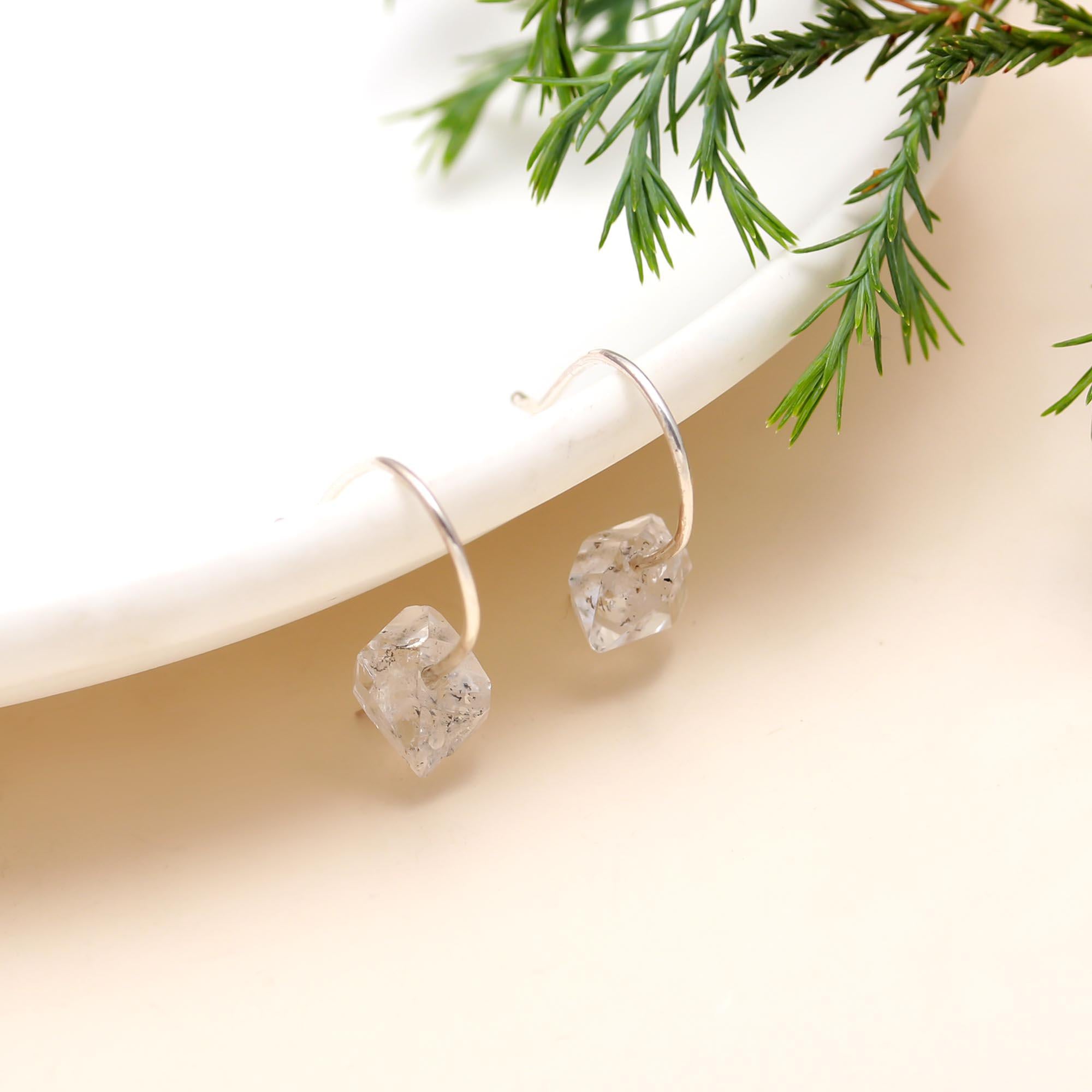 925 Sterling Silver Herkimer Diamond Earrings