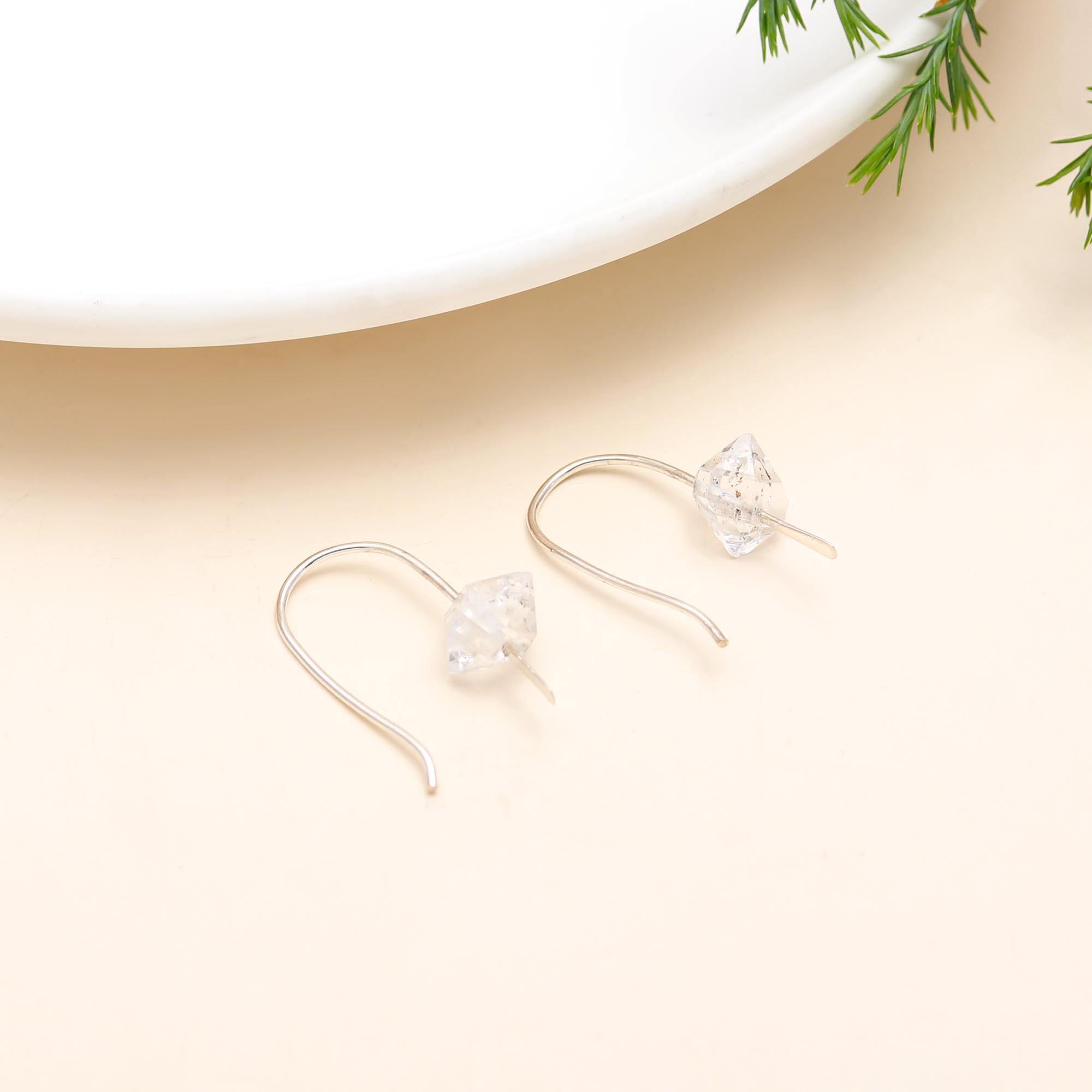 925 Sterling Silver Herkimer Diamond Earrings