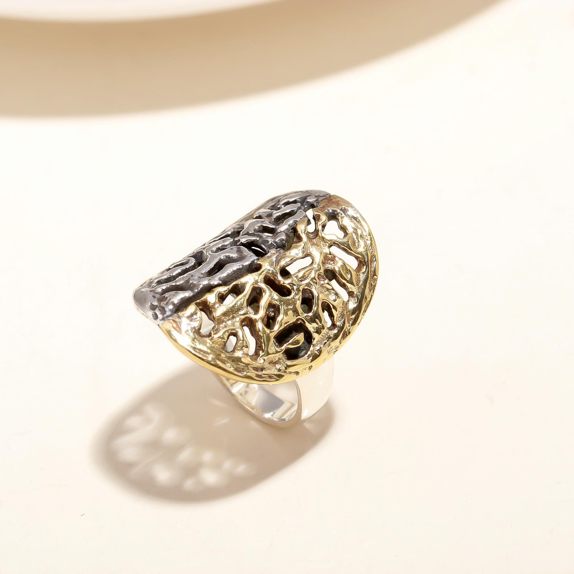 925 Silver Abstract Cutout Ring