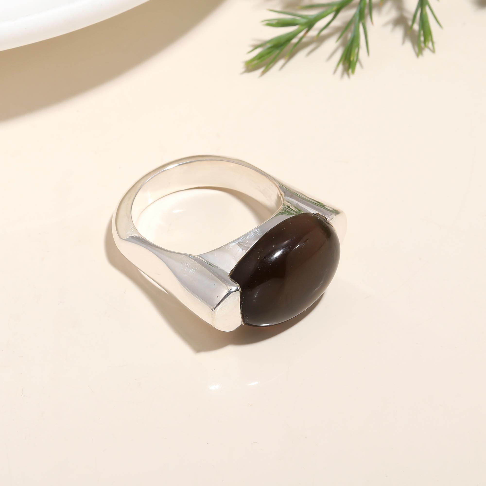 925 Silver Smoky Quartz Ring