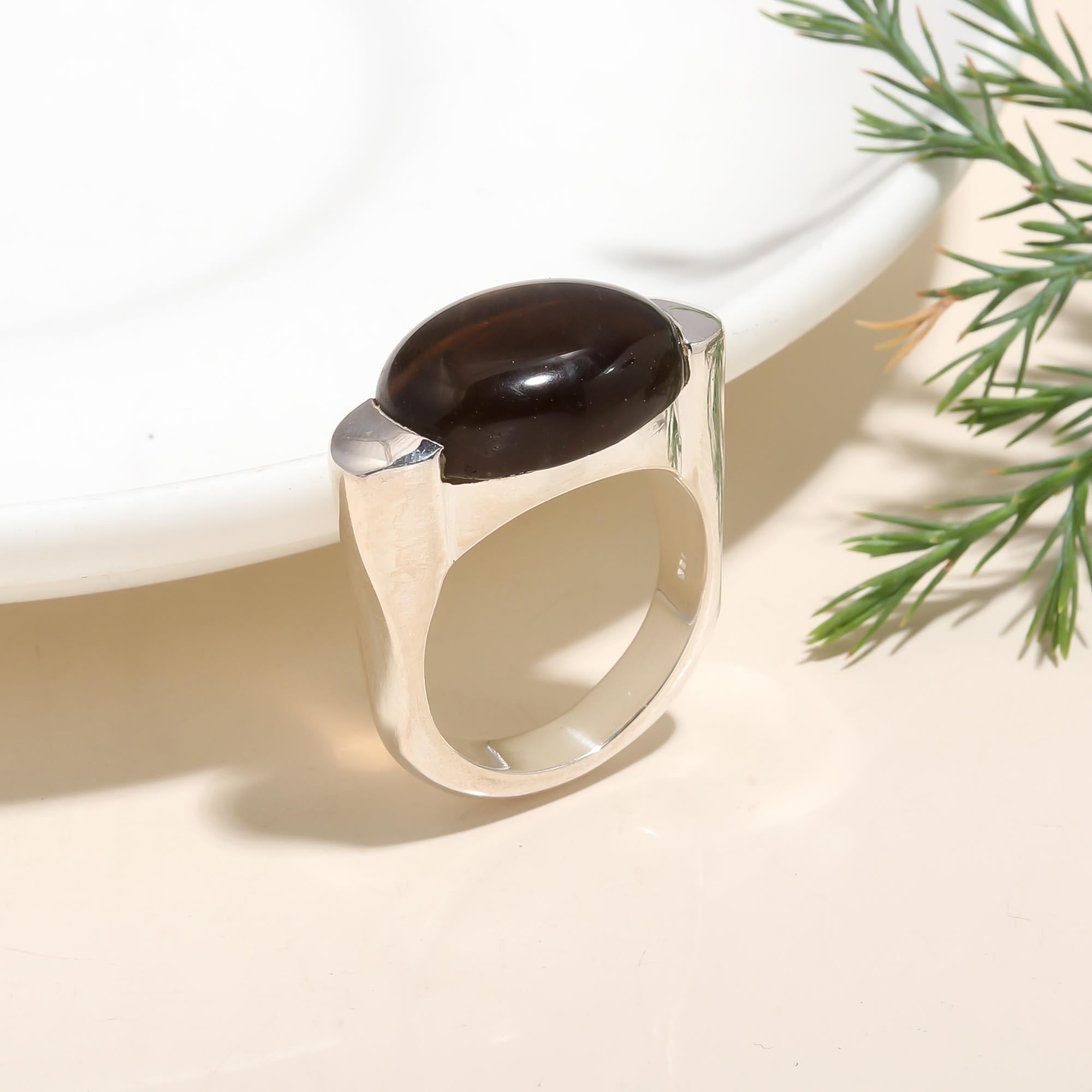 925 Silver Smoky Quartz Ring