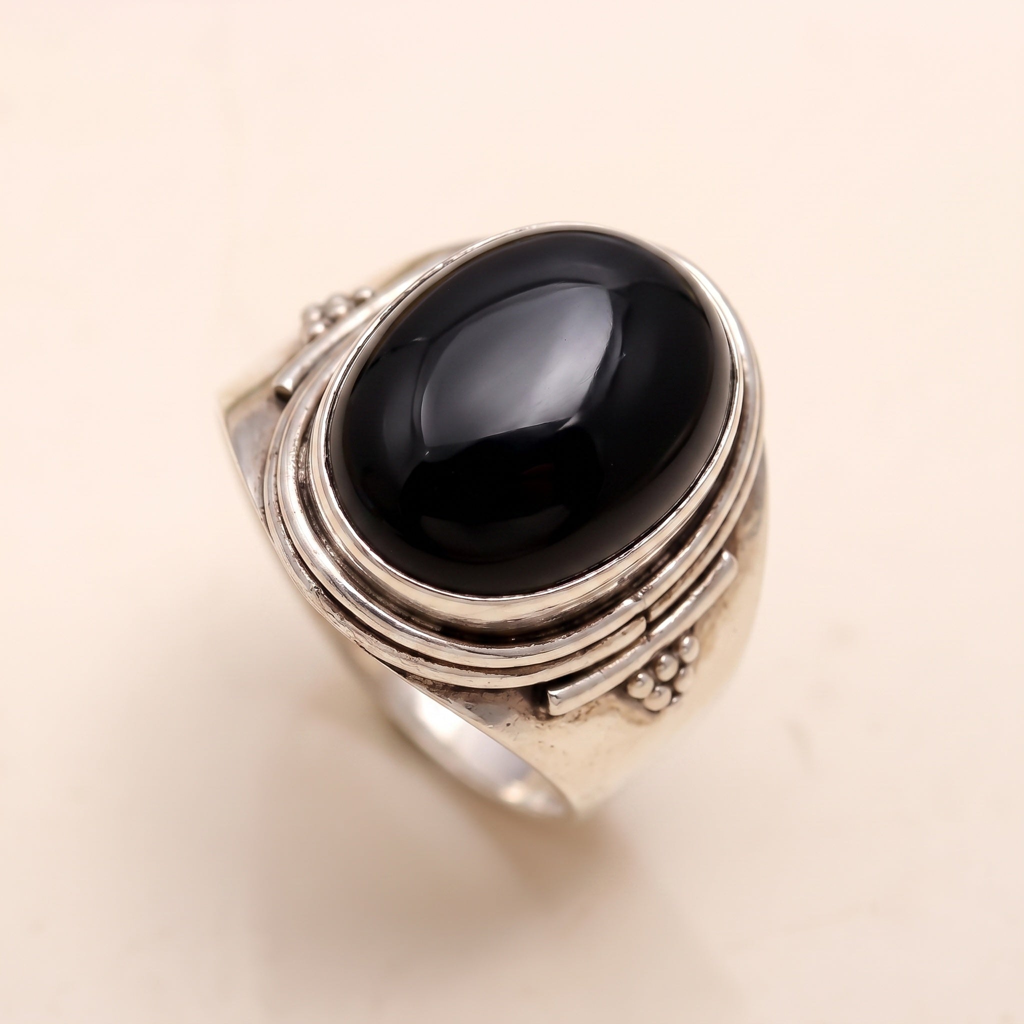 925 Silver Oval Moonstone Ring