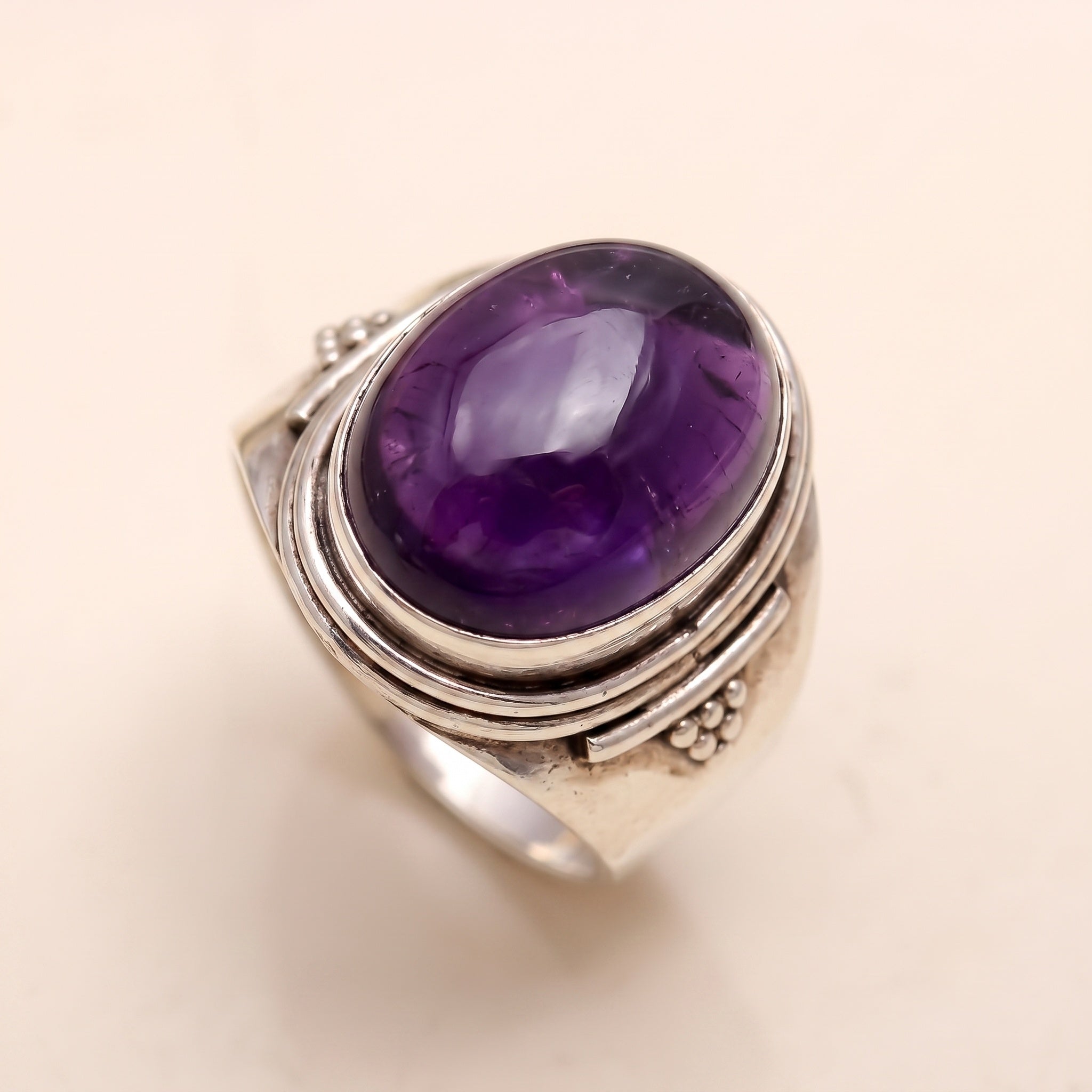 925 Silver Oval Moonstone Ring