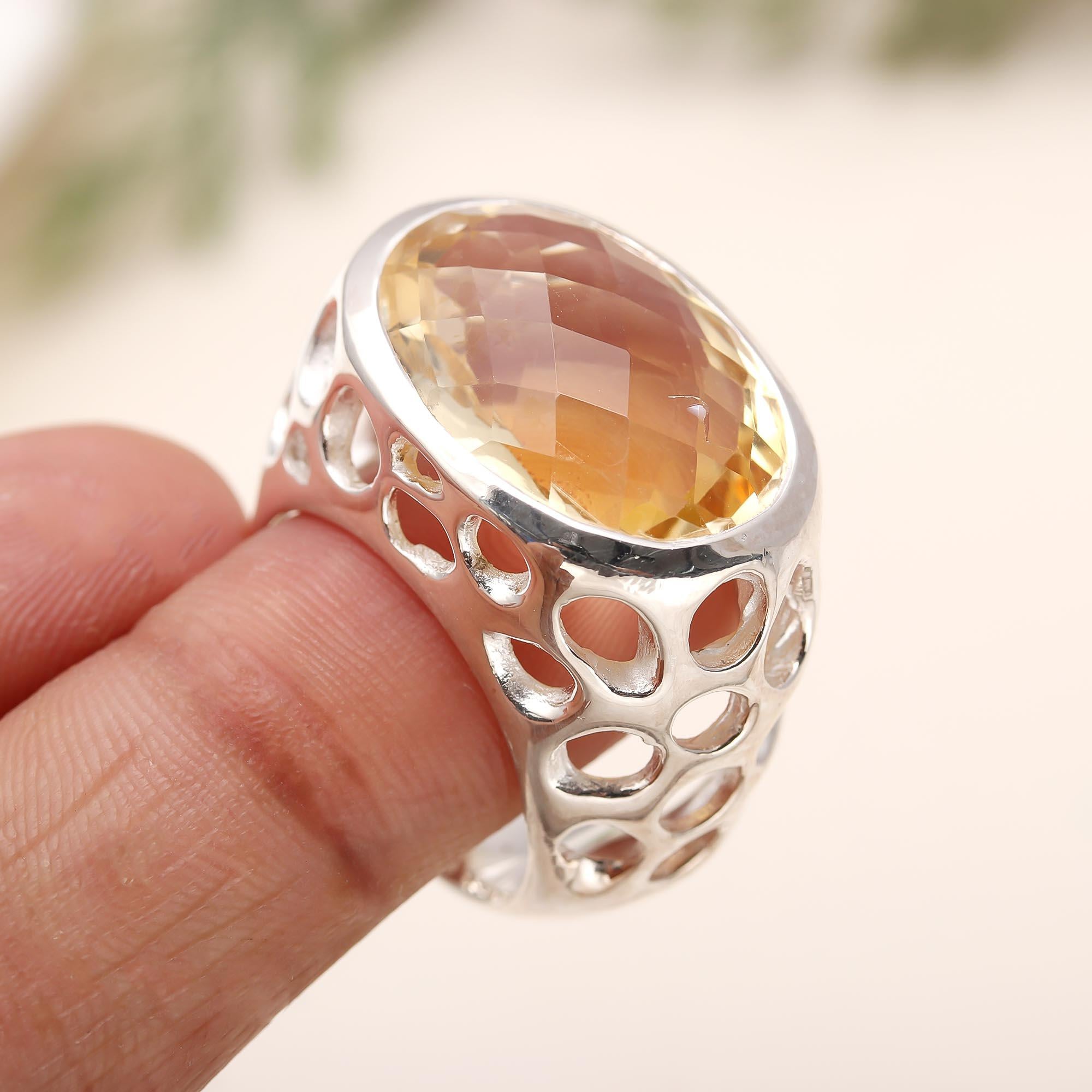 925 Silver Citrine Ring