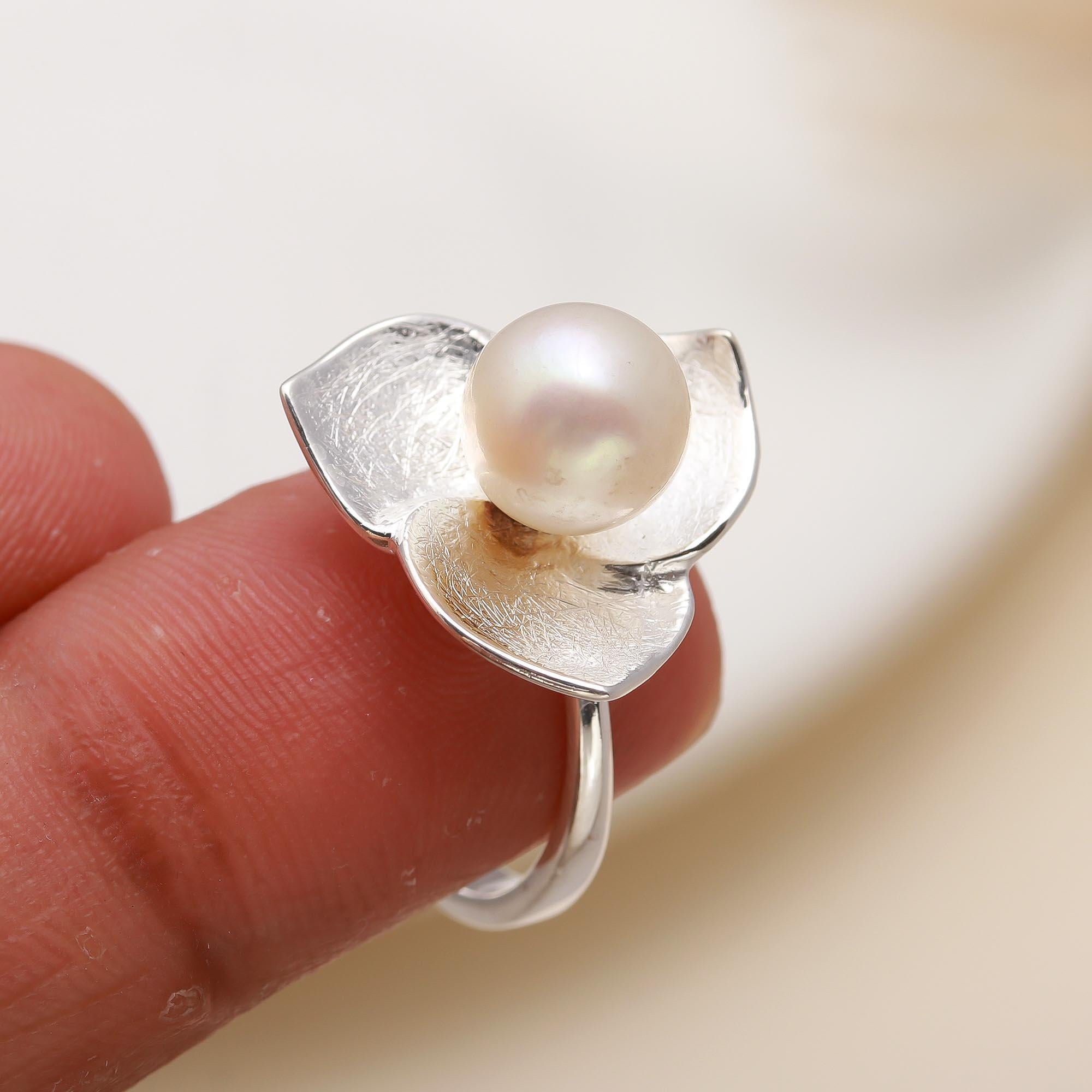 925 Silver Pearl Ring