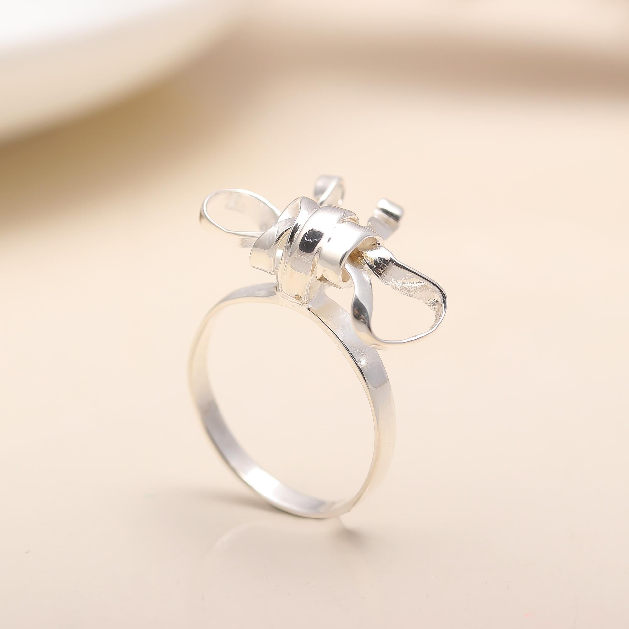 925 Silver Bow Knot Ring
