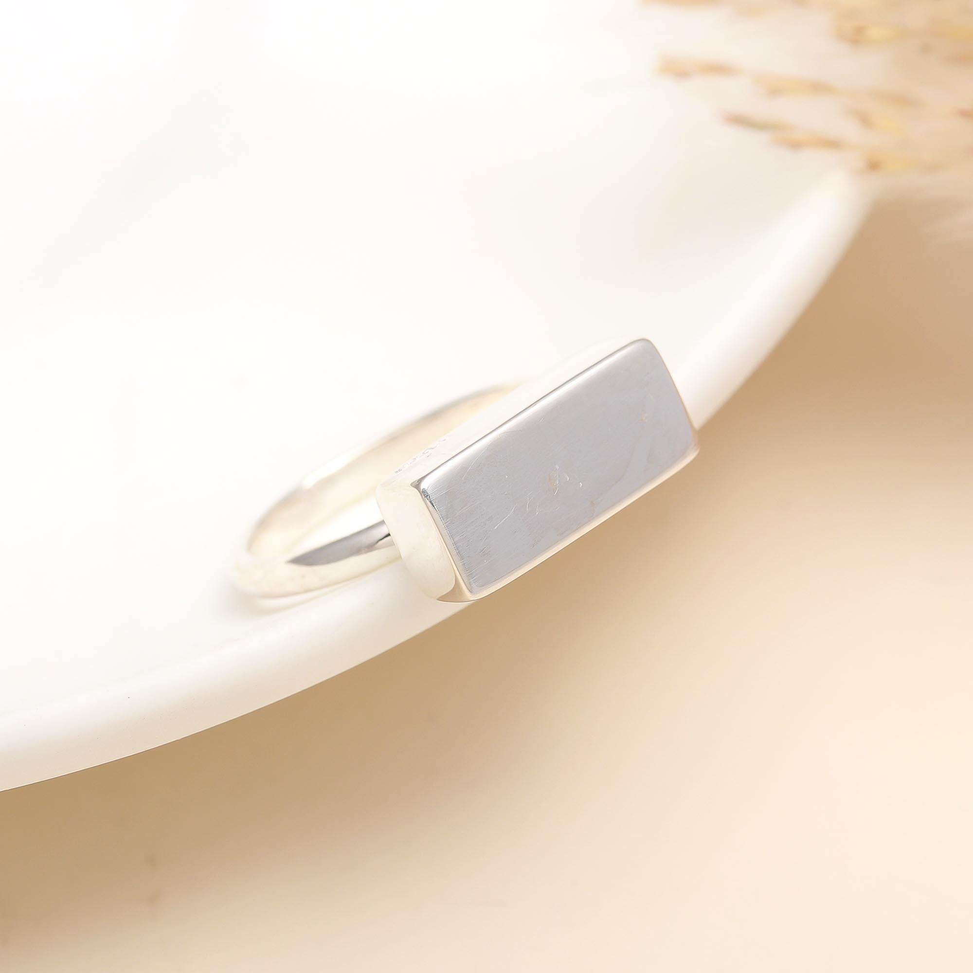 925 Silver Bold Bar Ring