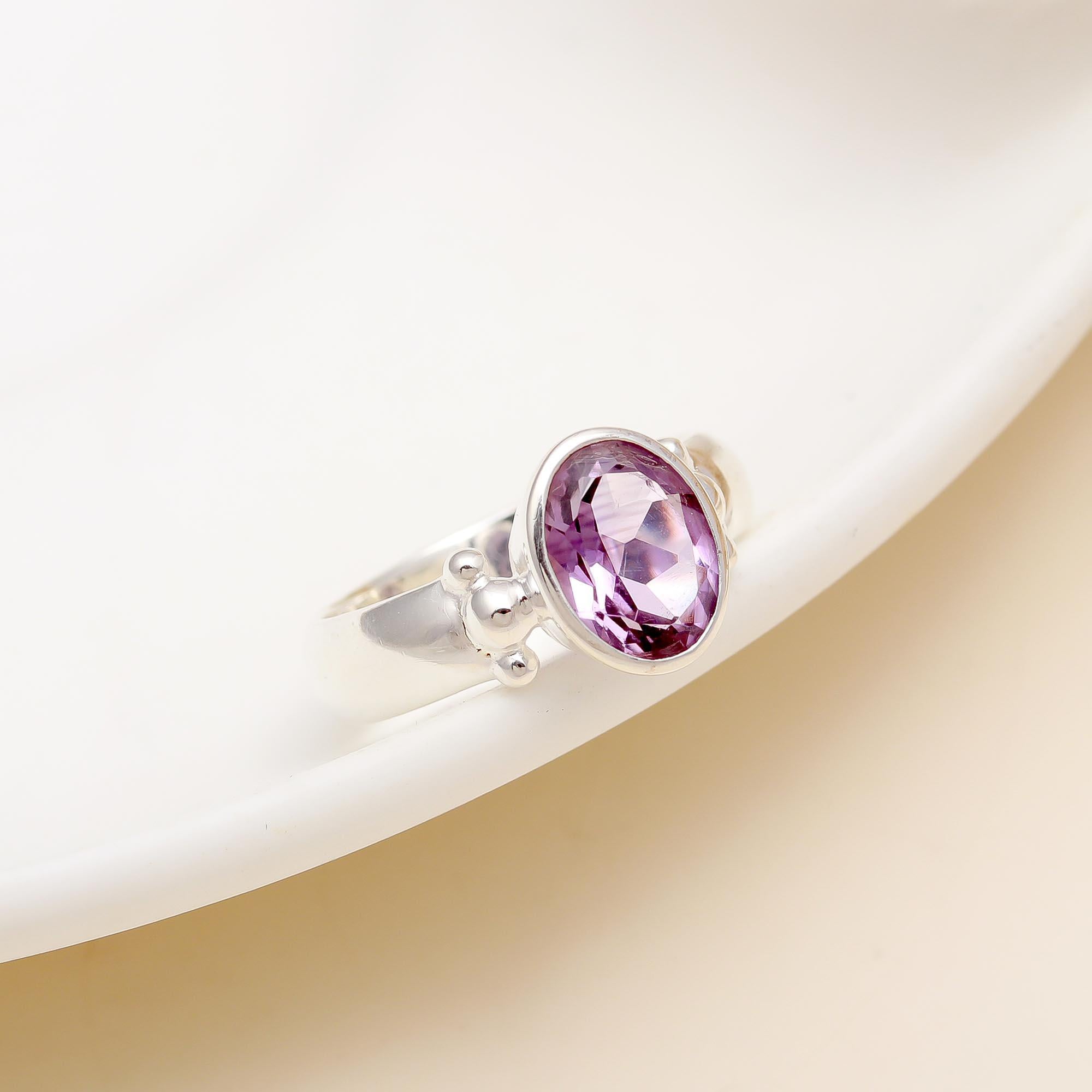 925 Silver Amethyst Ring