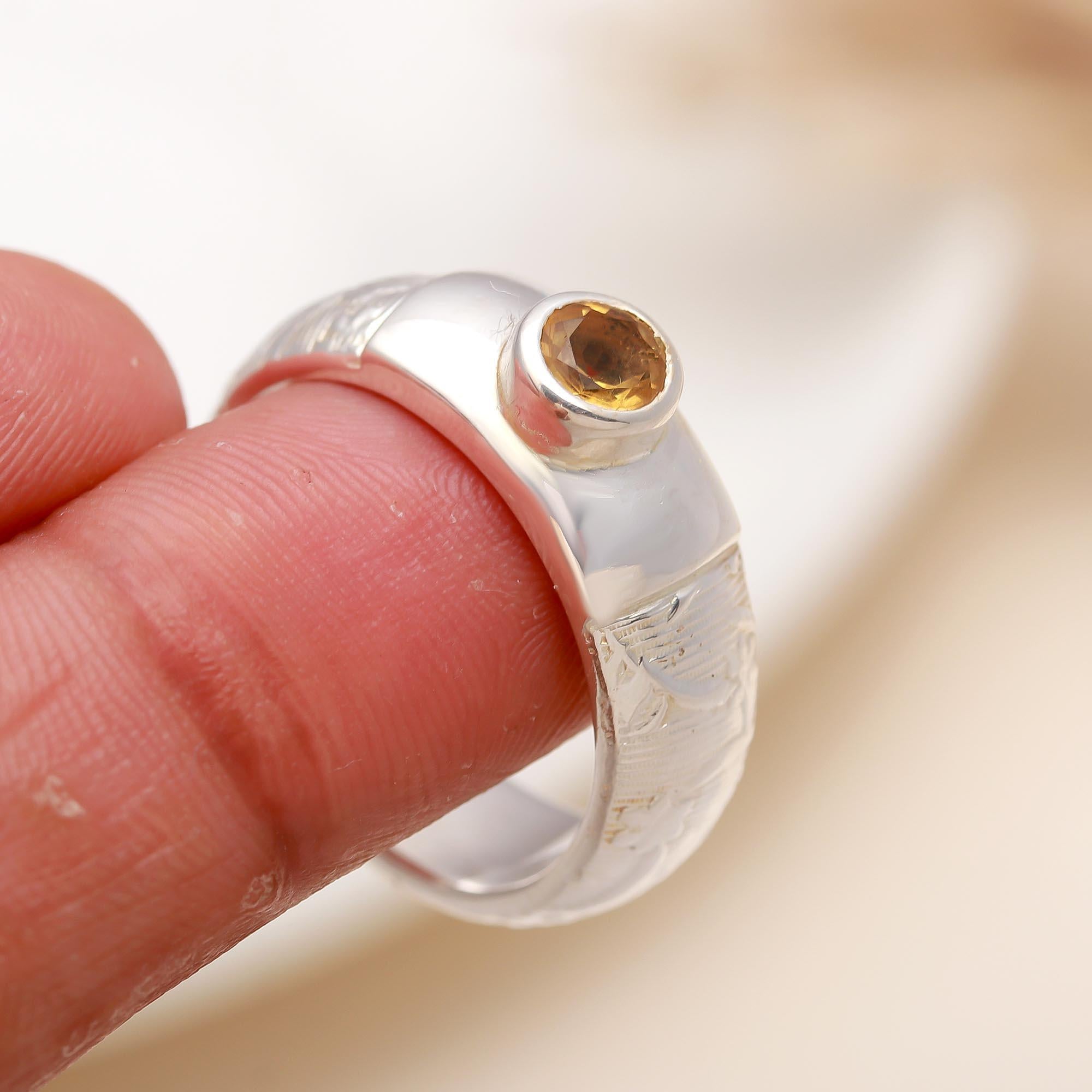 925 Silver Citrine Ring
