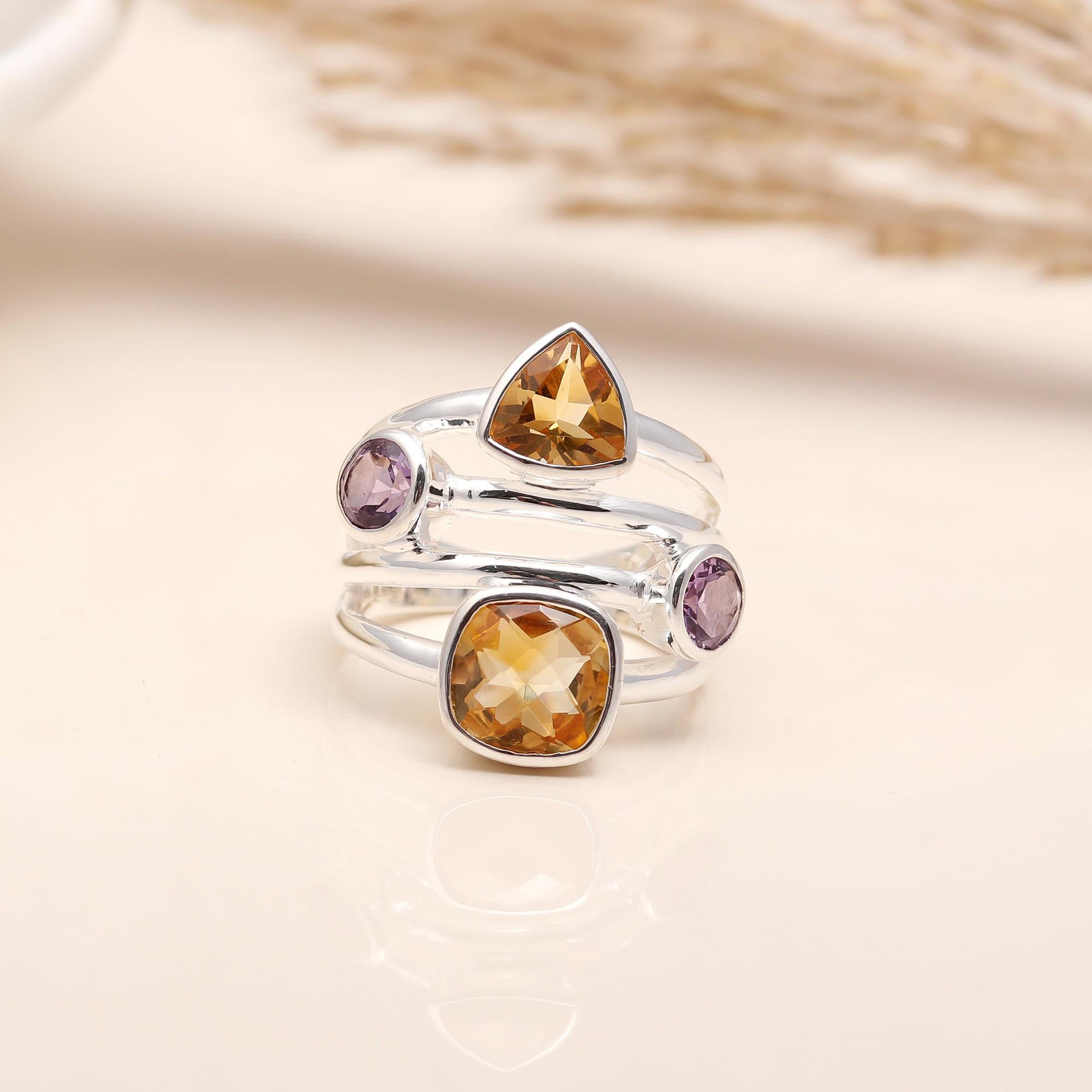 925 Silver Multi-Stone Ring