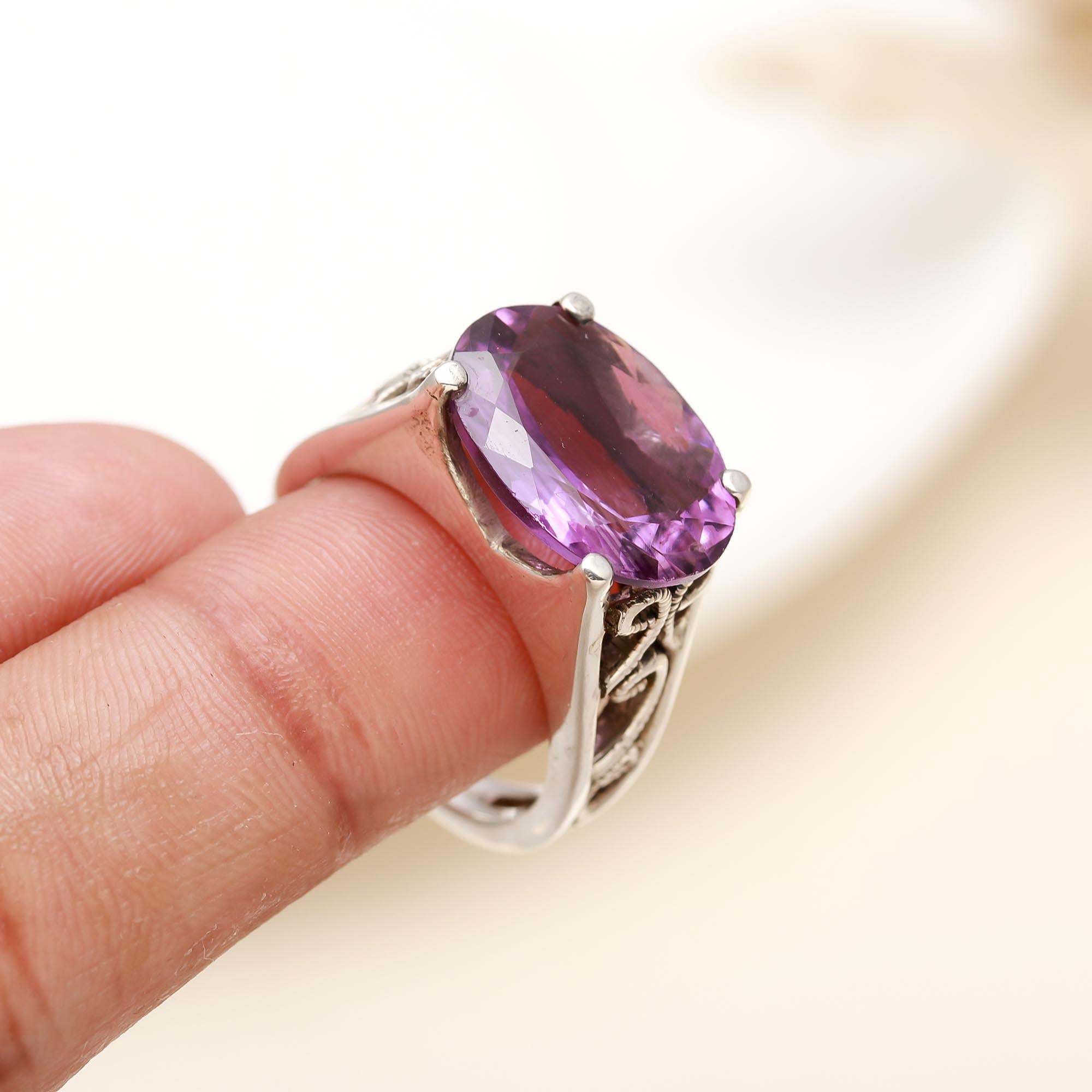 925 Silver Amethyst Ring