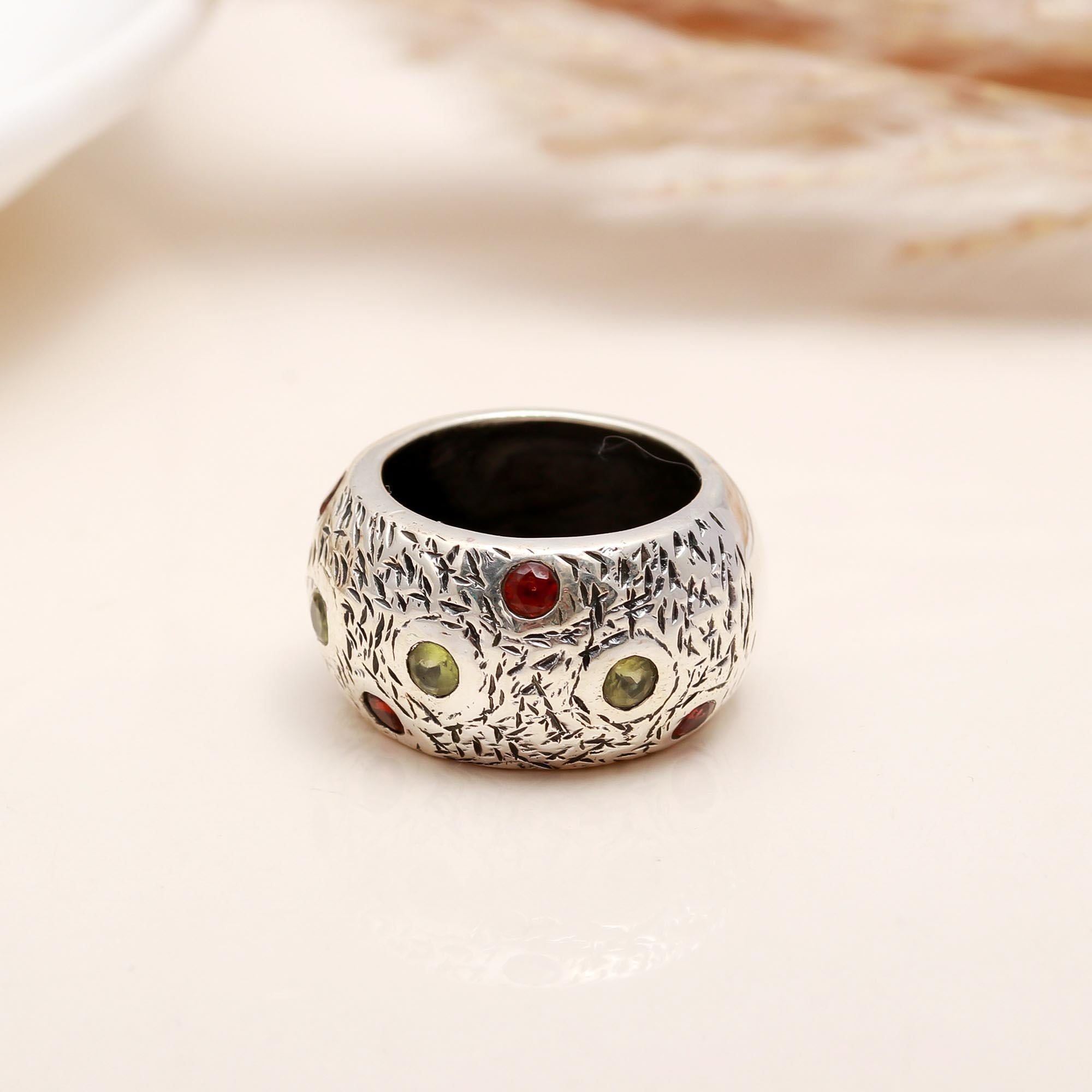 925 Silver Textured Dome Ring