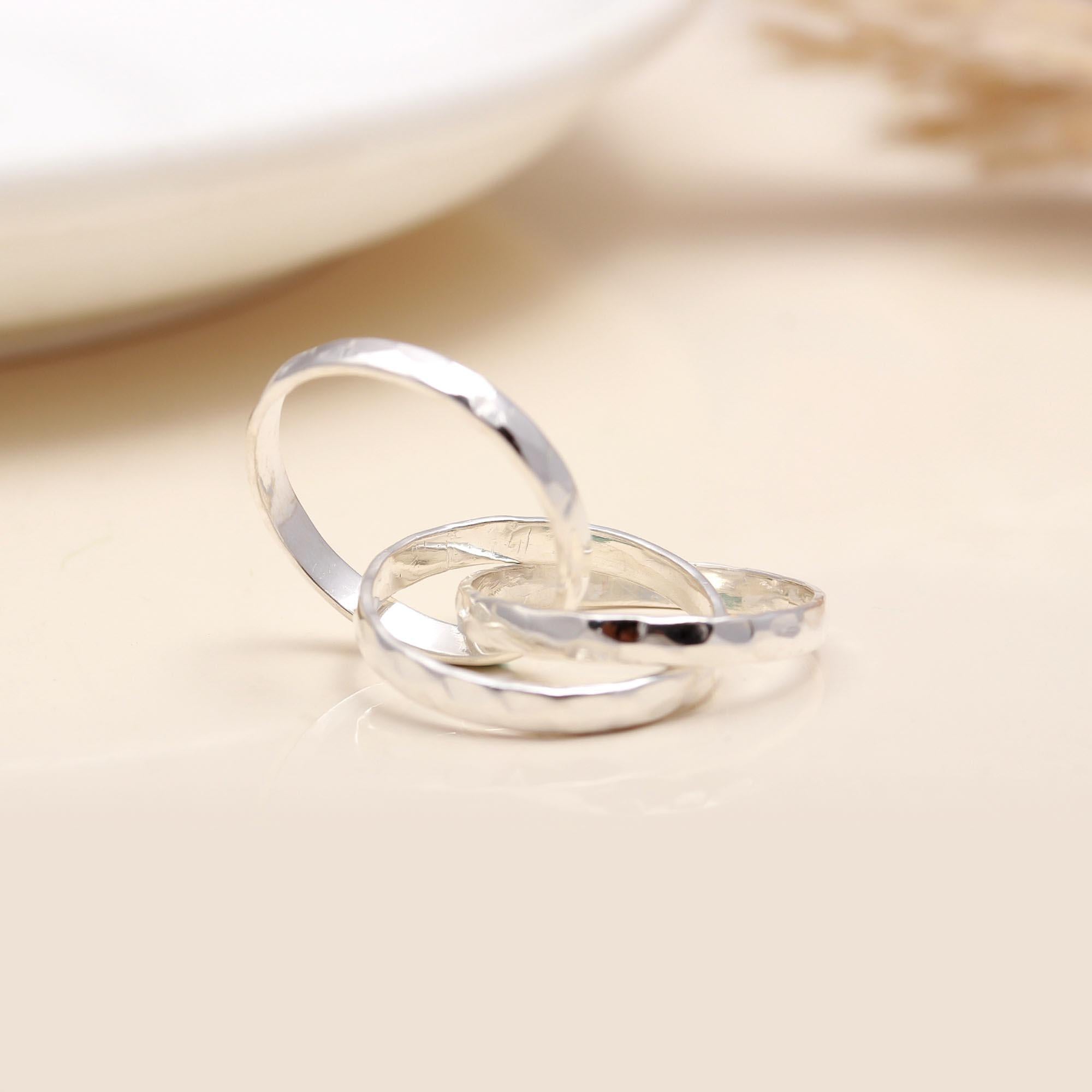 925 Silver Hammered Band Ring