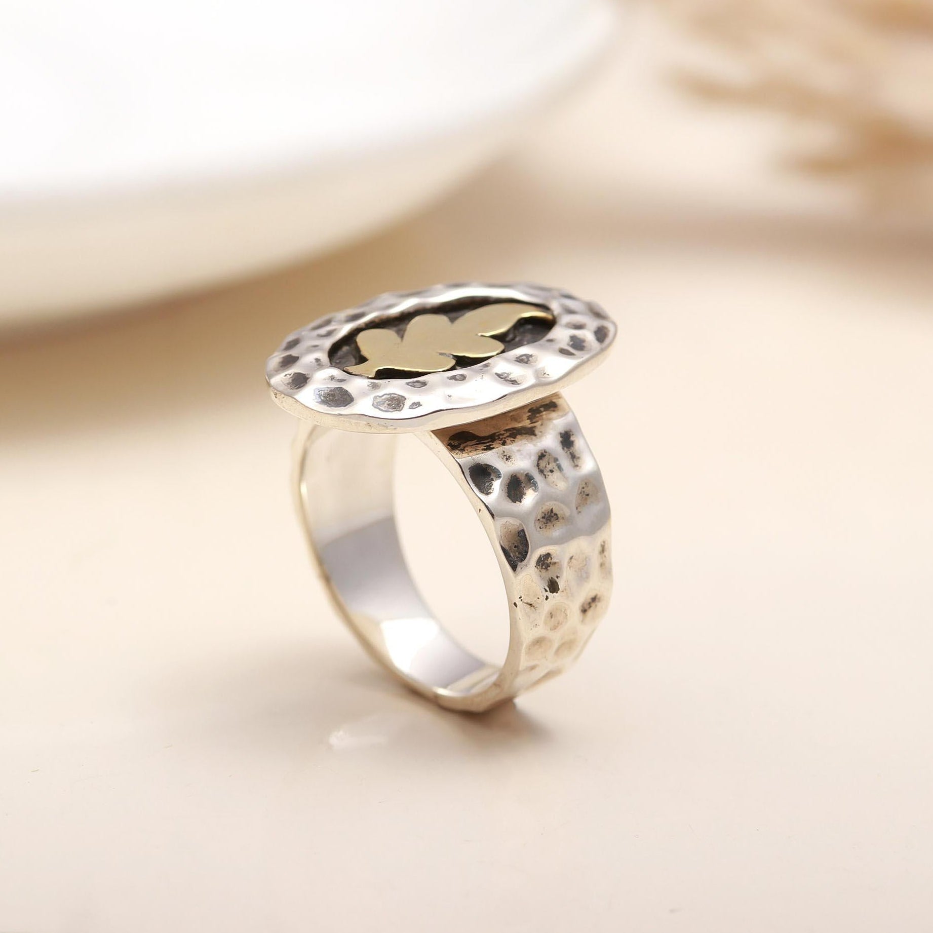 925 Silver Hammered Ring