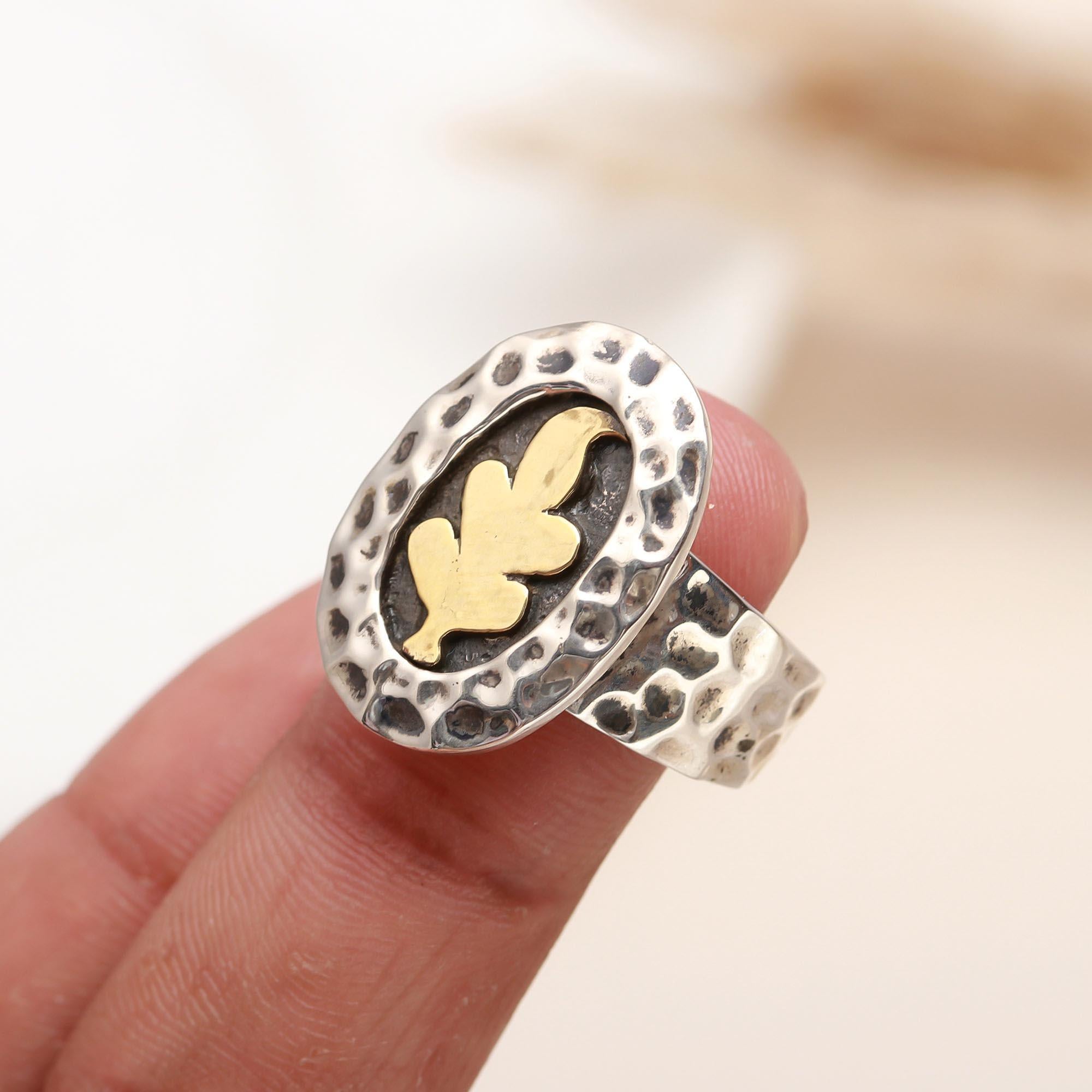 925 Silver Hammered Ring