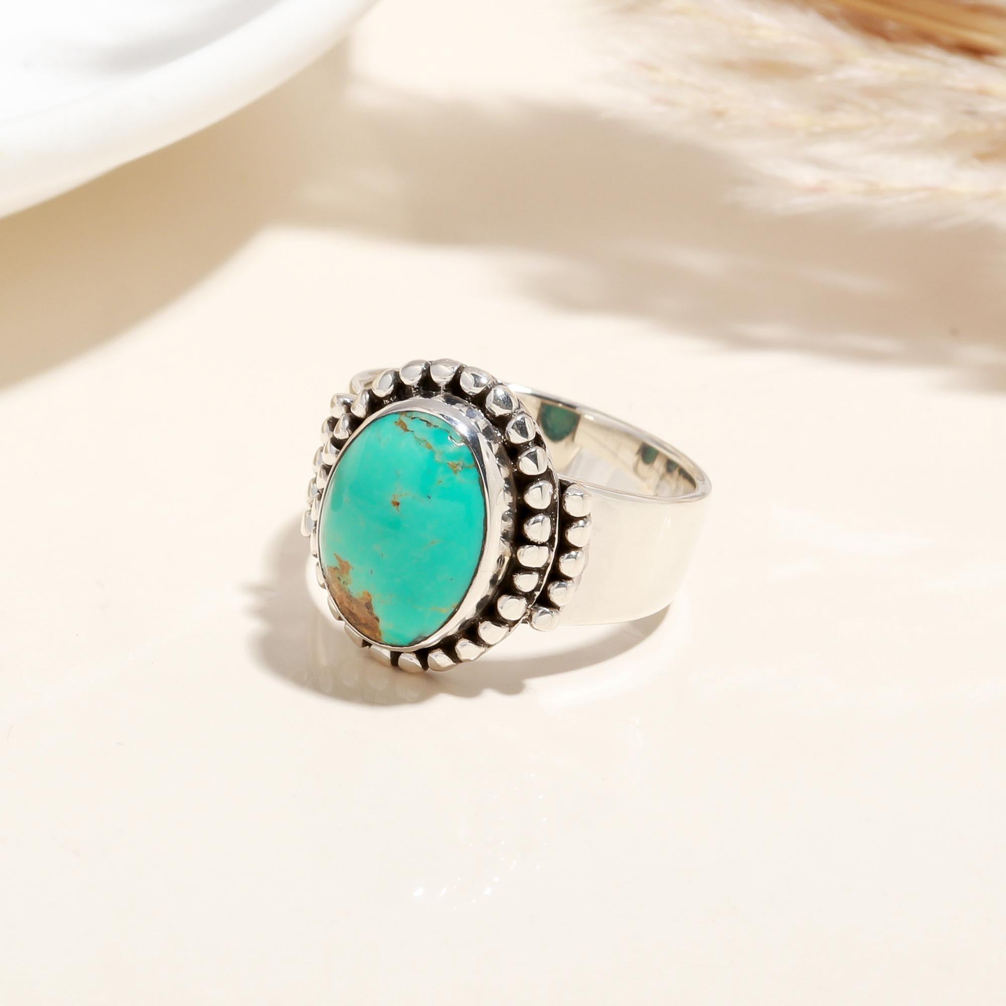 925 Silver Oval Turquoise Ring