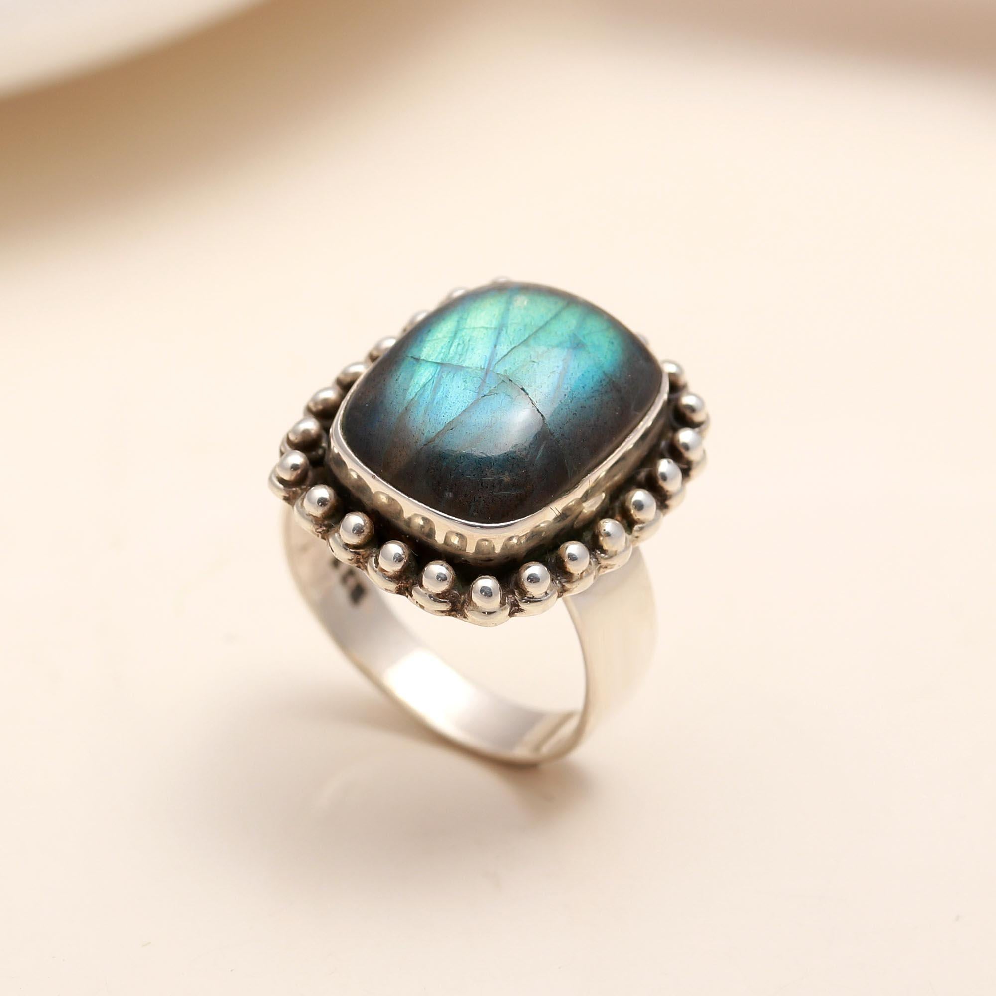 925 Silver Labradorite Ring