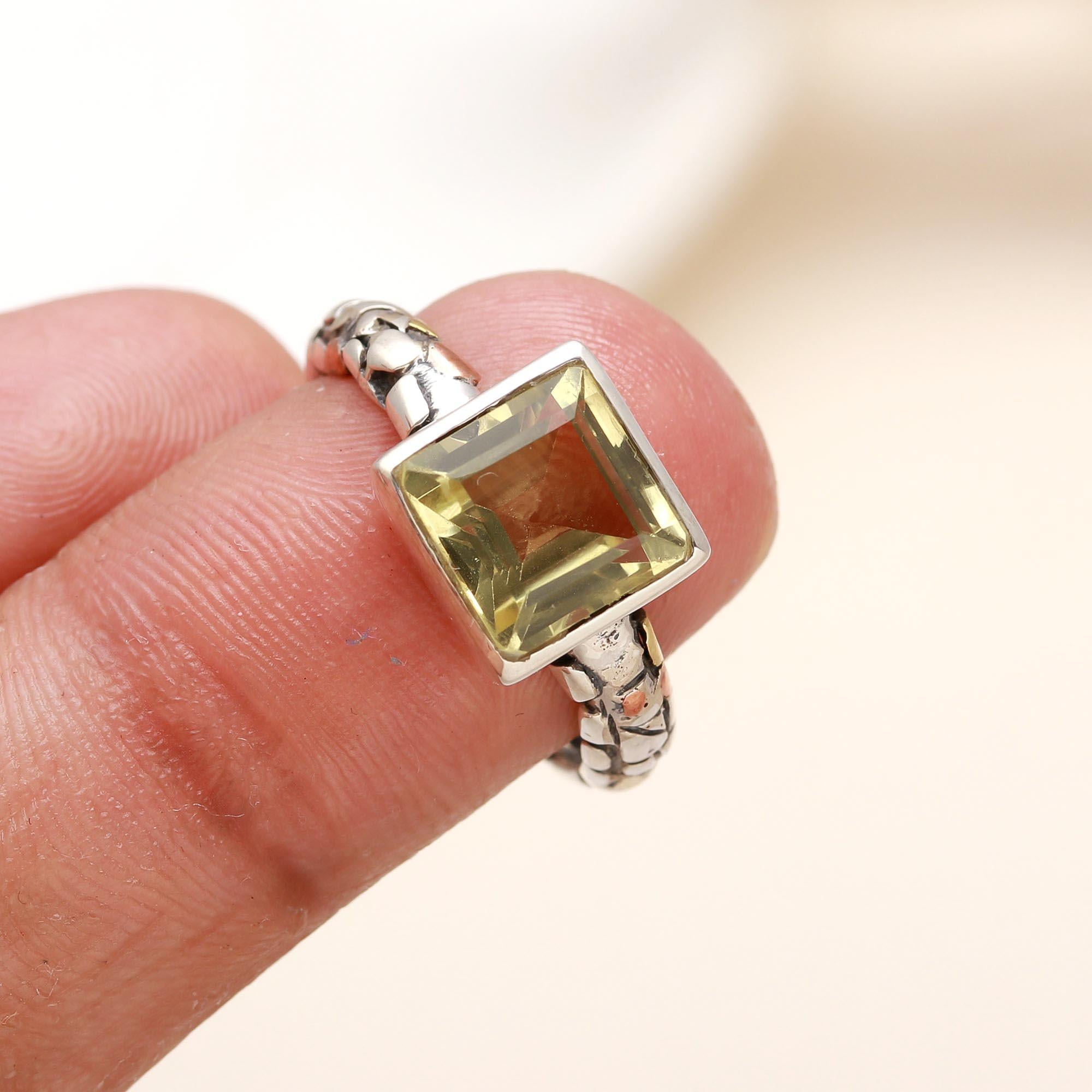 925 Silver Lemon Quartz Ring