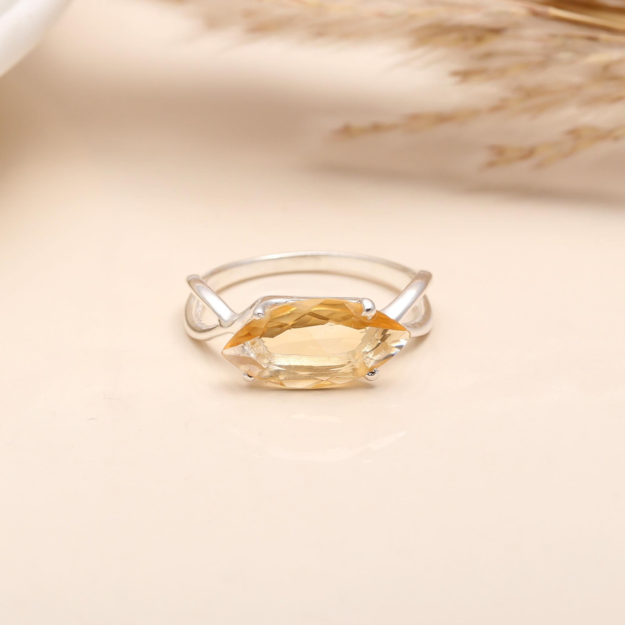925 Silver Citrine Ring