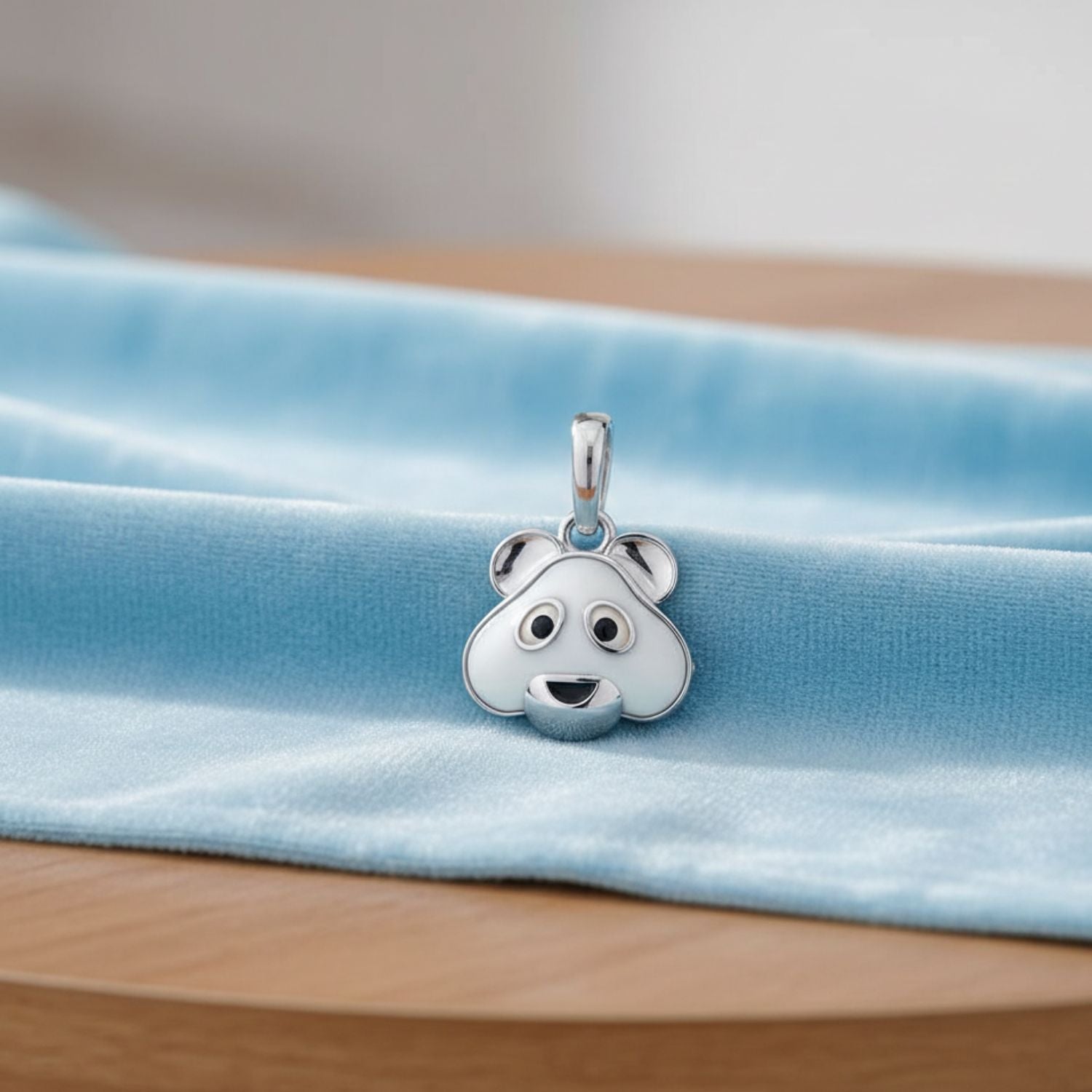 925 Sterling Silver Cute Panda Enamel Animal Charm Pendant for Kids & Women