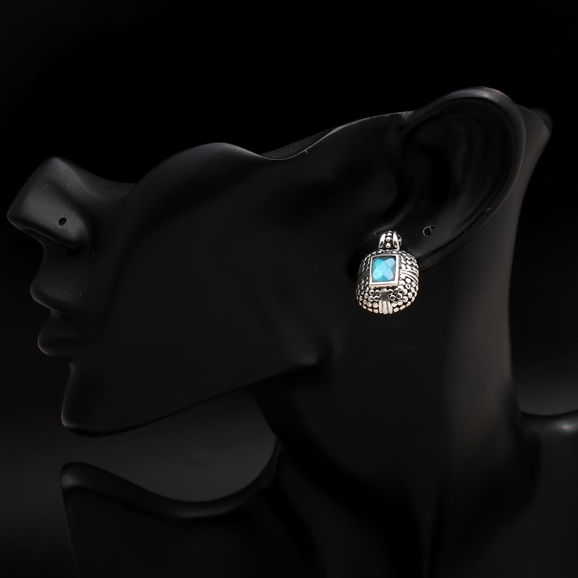 925 Silver Labradorite Drop Earrings