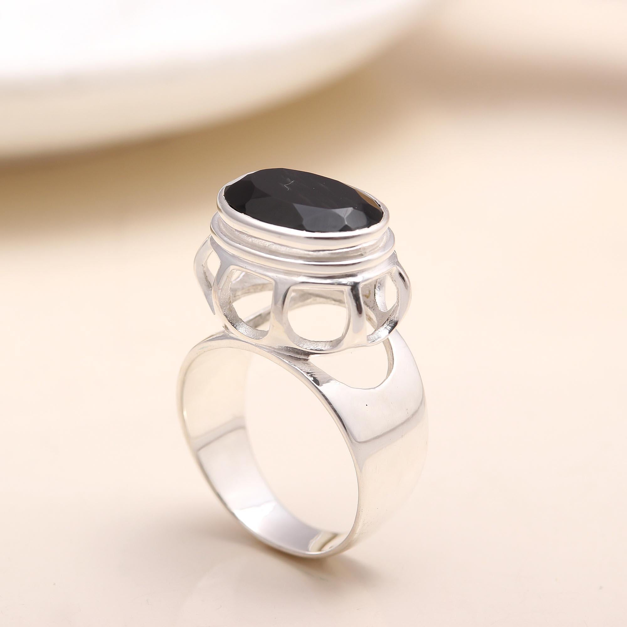 Bold Black Onyx Ring Daily Wear