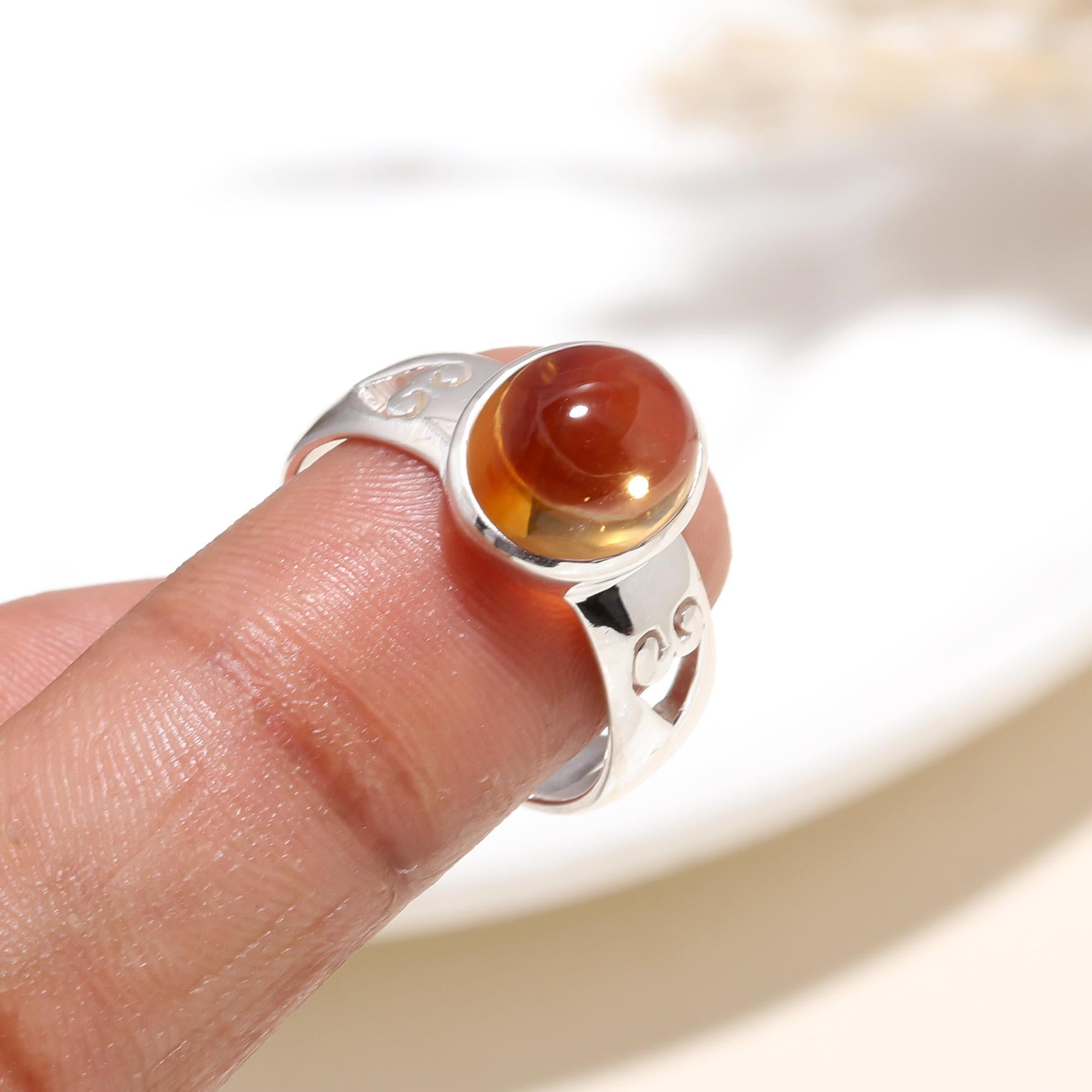 Elegant Amber Ring for Daily Wear