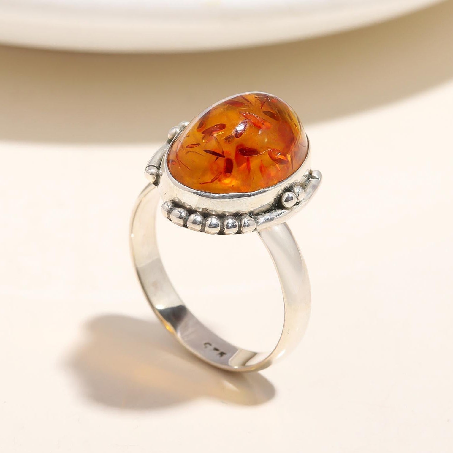 Elegant Amber Ring for Daily Wear