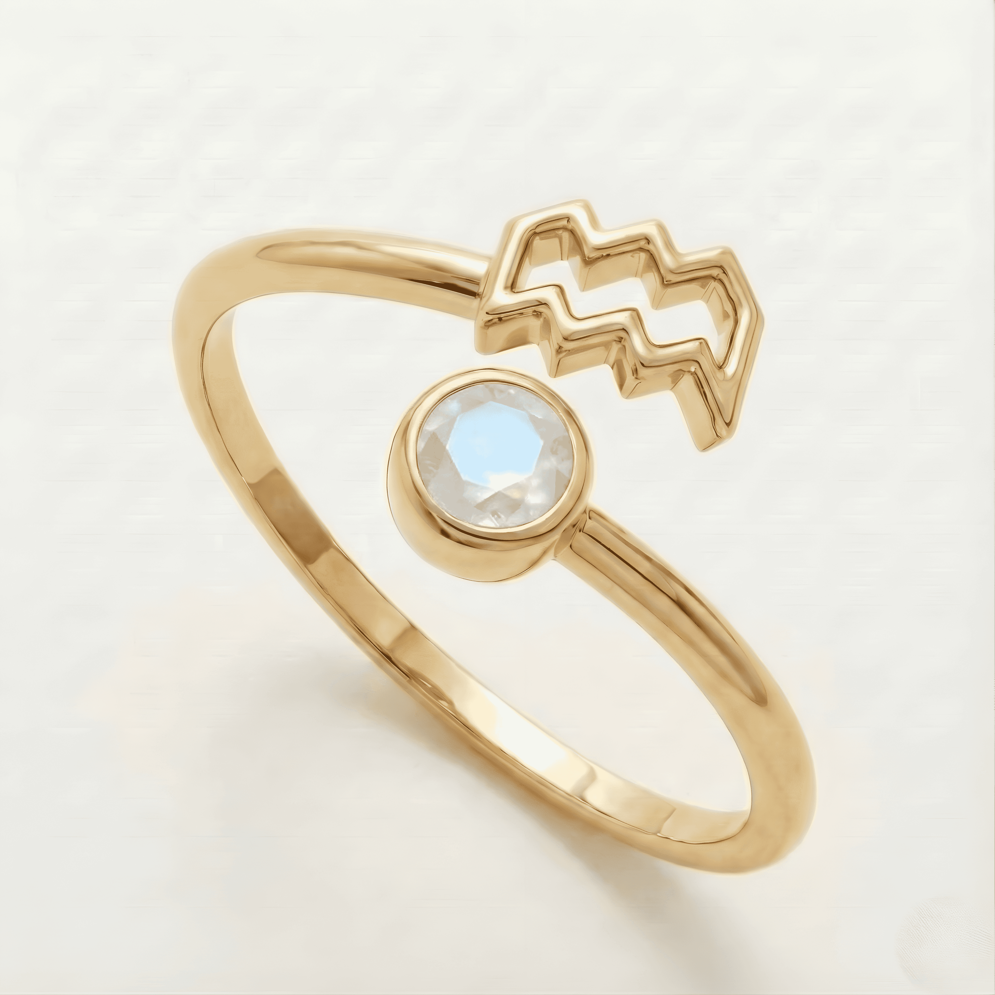 The Celestial Sign: Zodiac Birthstone Open Ring