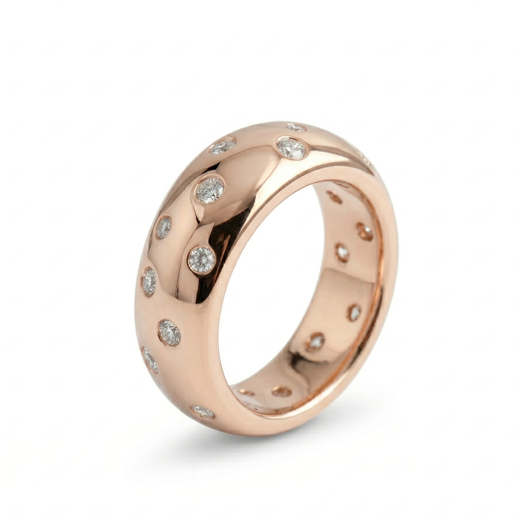 The Stardust Promise: Wide Flush Set Moissanite Band