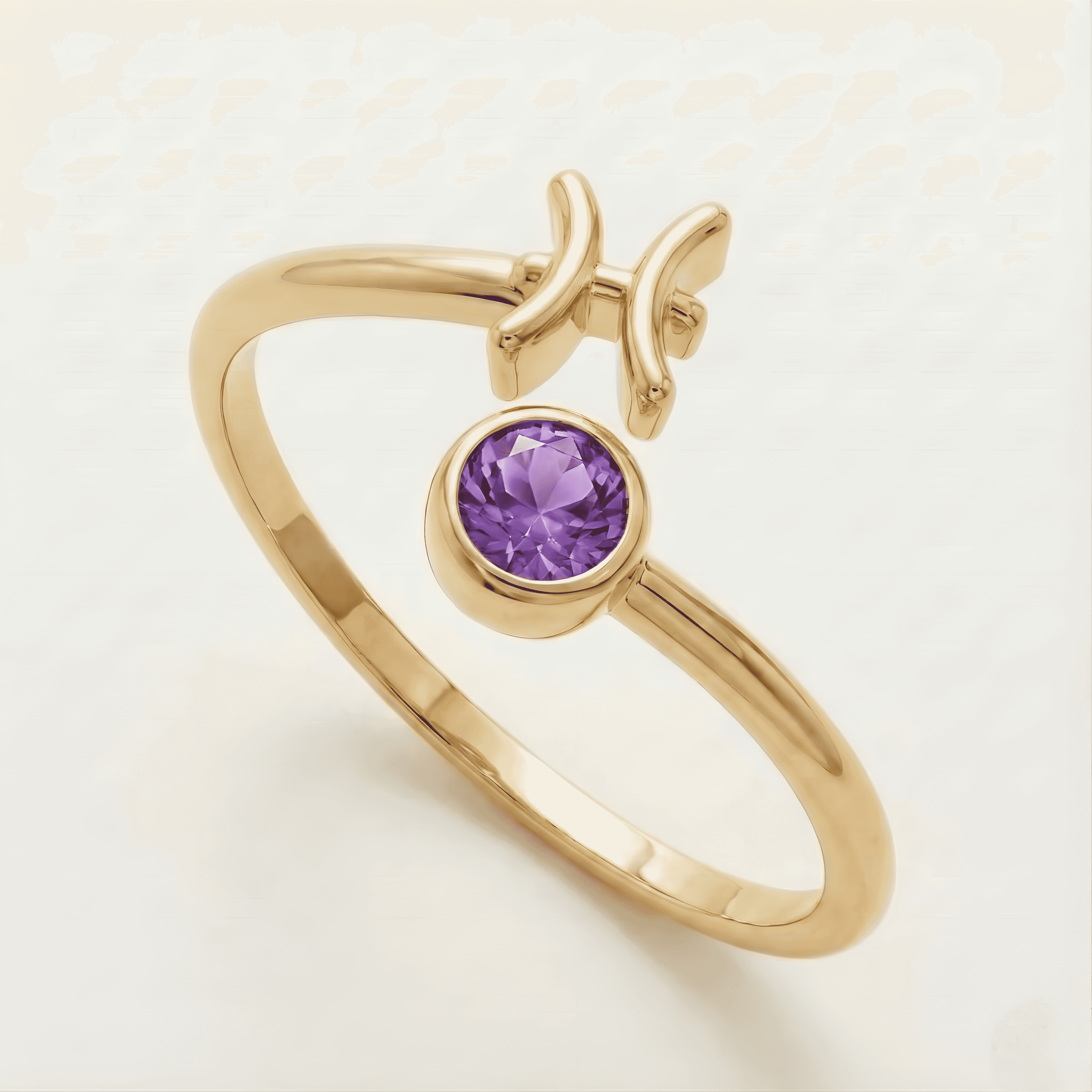 The Celestial Sign: Zodiac Birthstone Open Ring