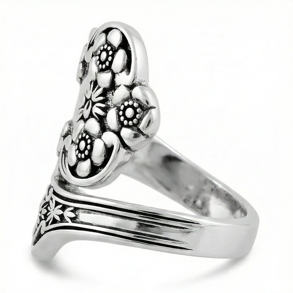 The Floral Legacy: Silver Spoon Wrap Ring
