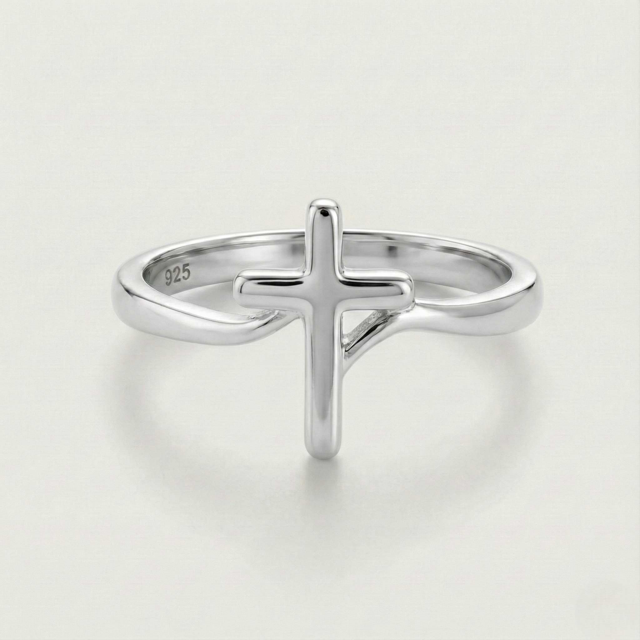 The Silver Faith: Minimalist Handmade Cross Silver Ring