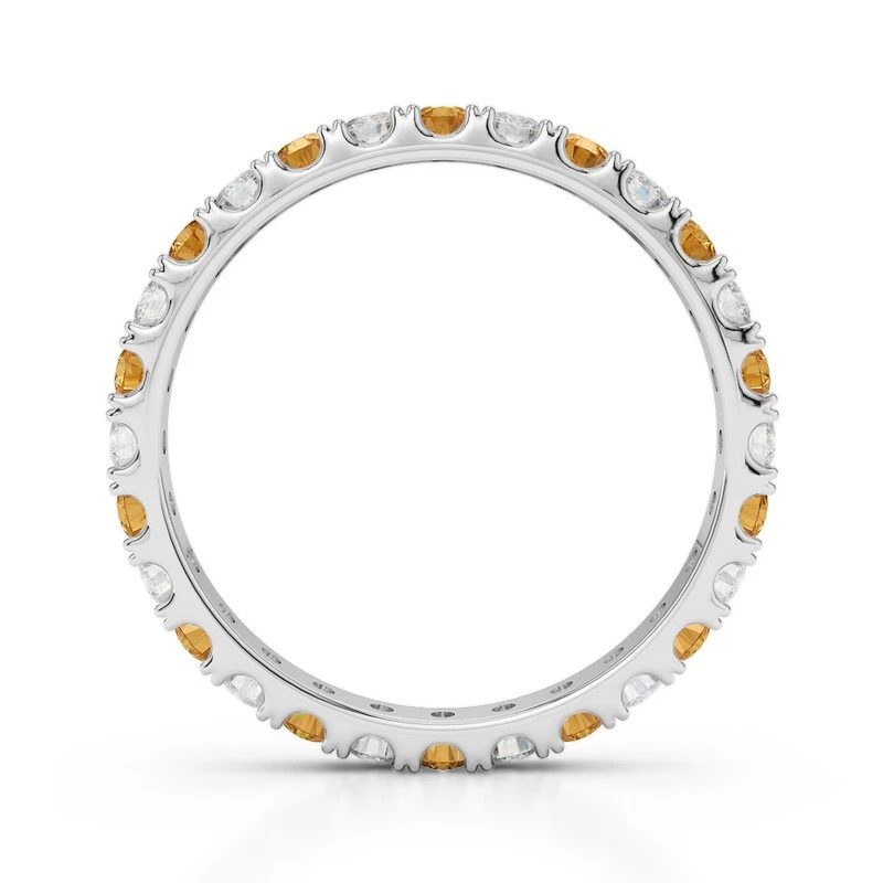 The Golden Rhythm : Citrine & Moissanite Eternity Band