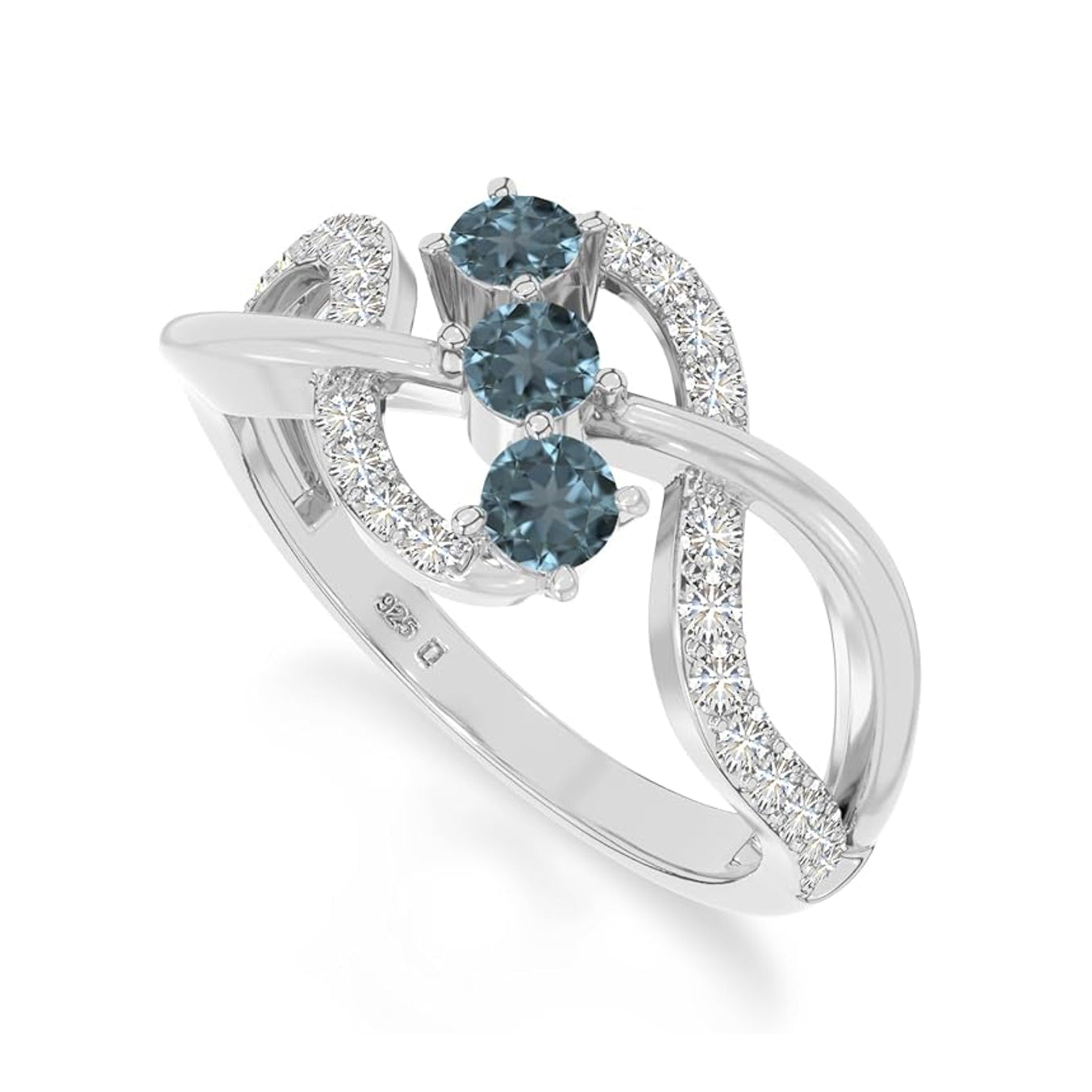 The Deep Blue Flow: London BT & Moissanite Infinity Ring