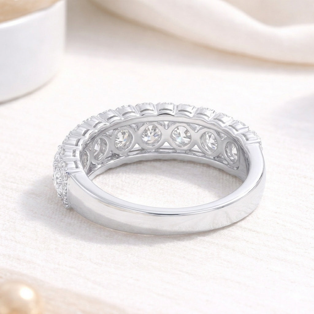 The Triple Radiance: 2.06ct Moissanite Multi-Row Eternity Band