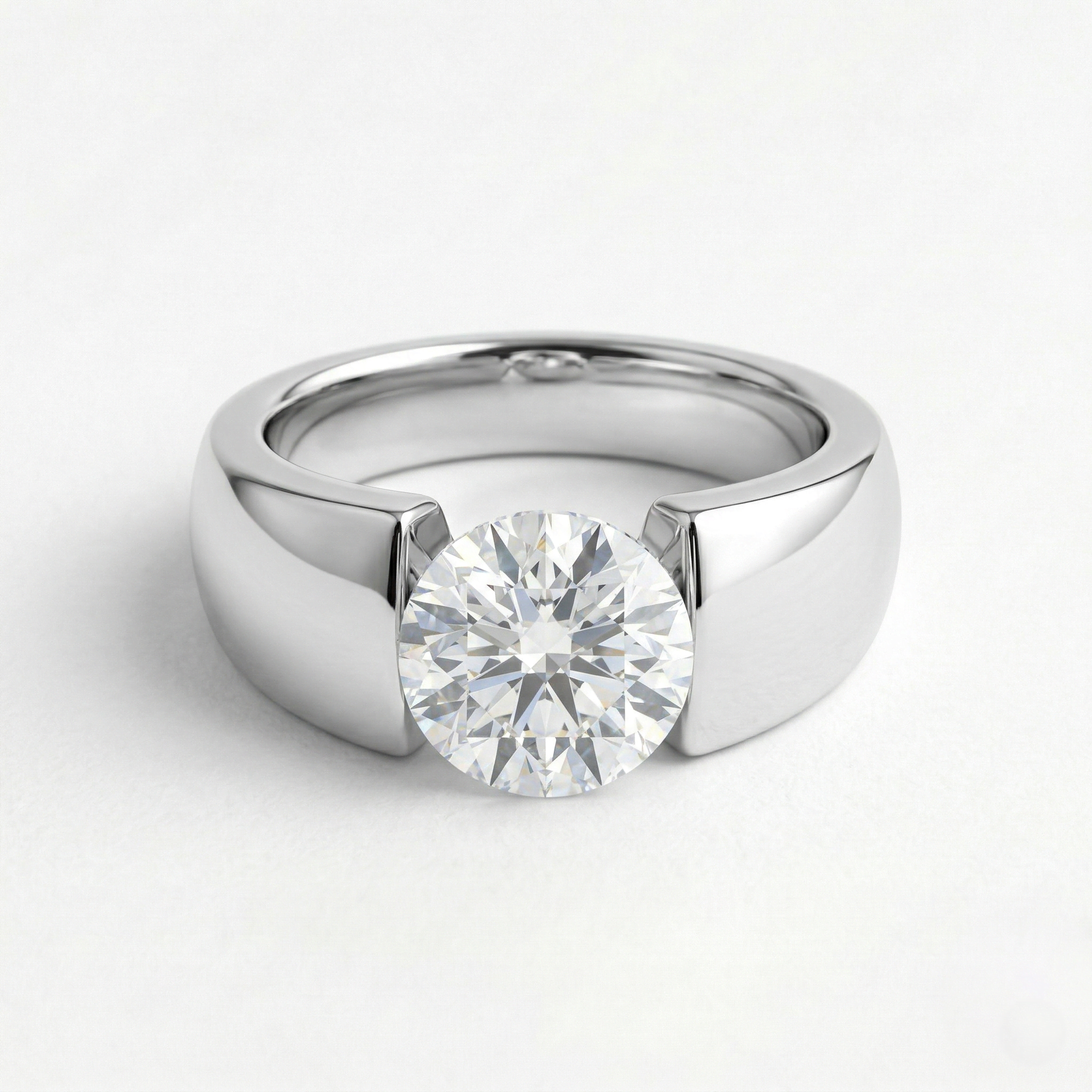925 Sterling Silver 1.5 Carat Round Moissanite Solitaire Ring