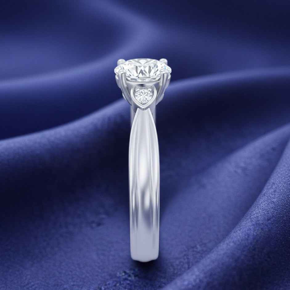 The Radiant Trilogy: 0.5ct Moissanite Three-Stone Ring