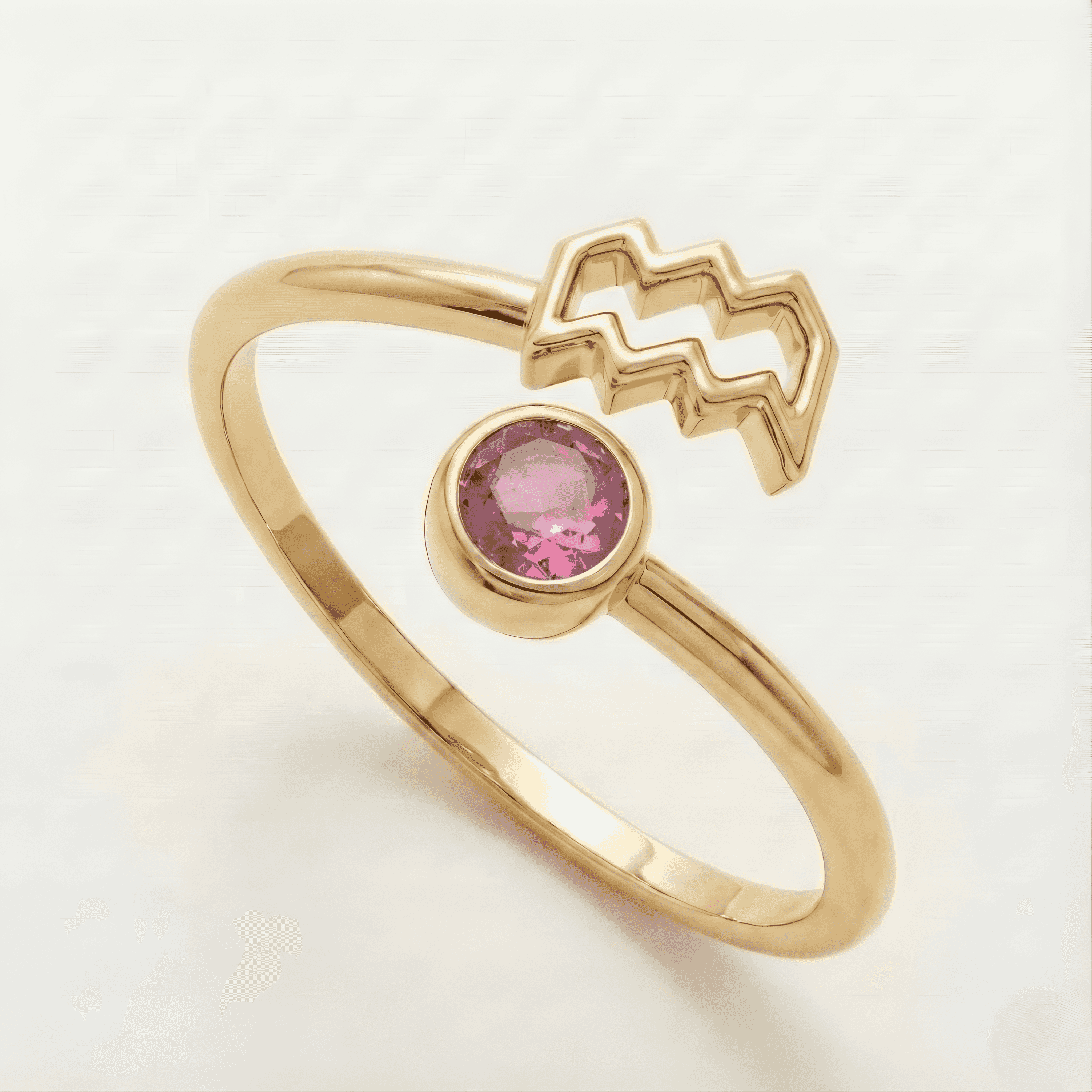 The Celestial Sign: Zodiac Birthstone Open Ring