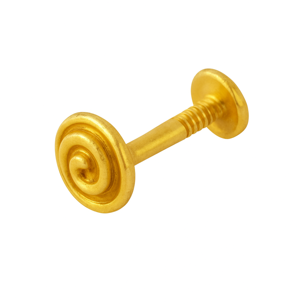 925 Sterling Silver Gold Plated Spiral Nose Pin